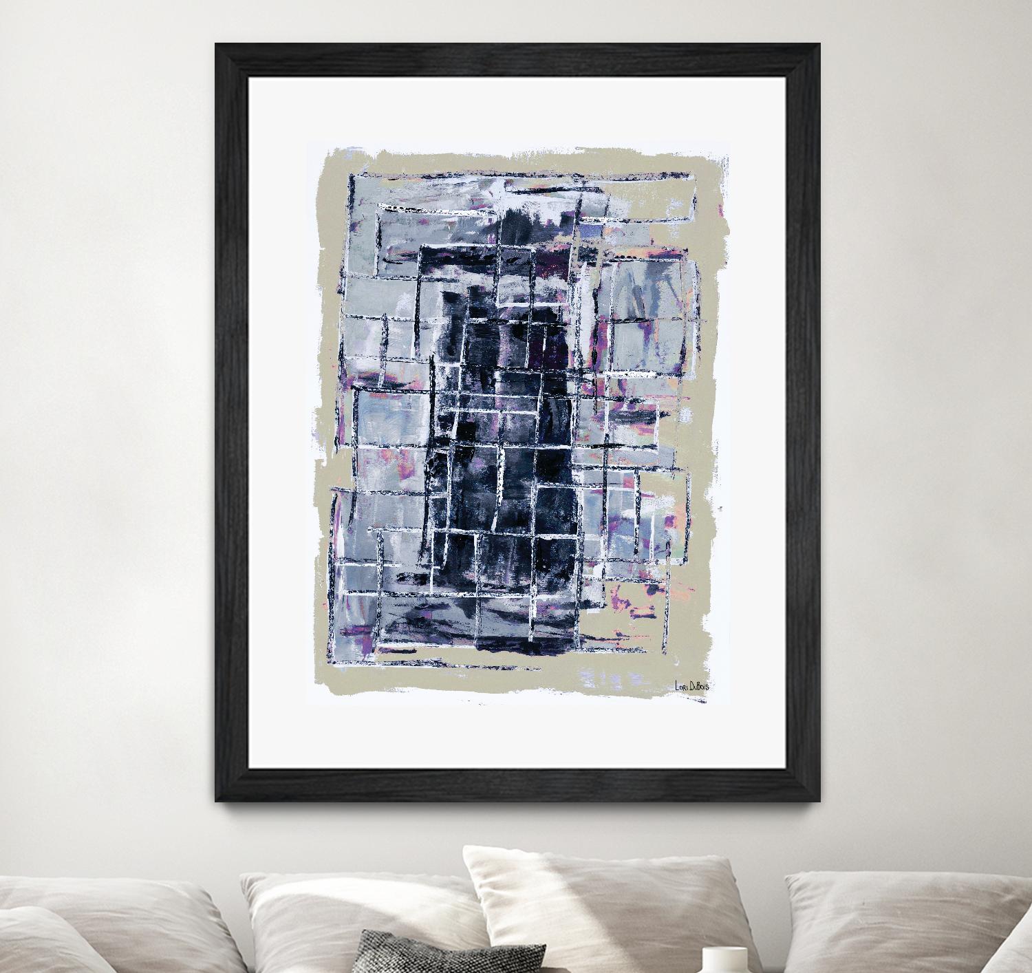 Gates – Neutral Navy - 1 by Lori Dubois on GIANT ART - black linear