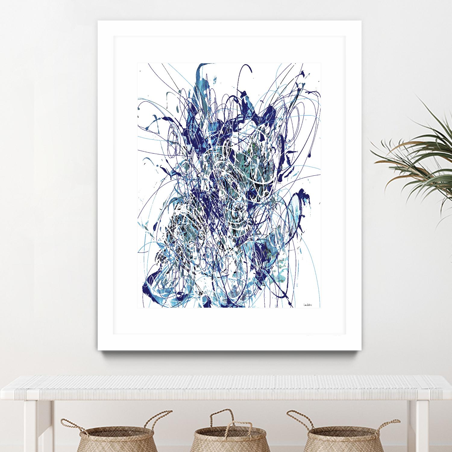 Weave - Blue - 1 by Lori Dubois on GIANT ART - blue linear mixed up