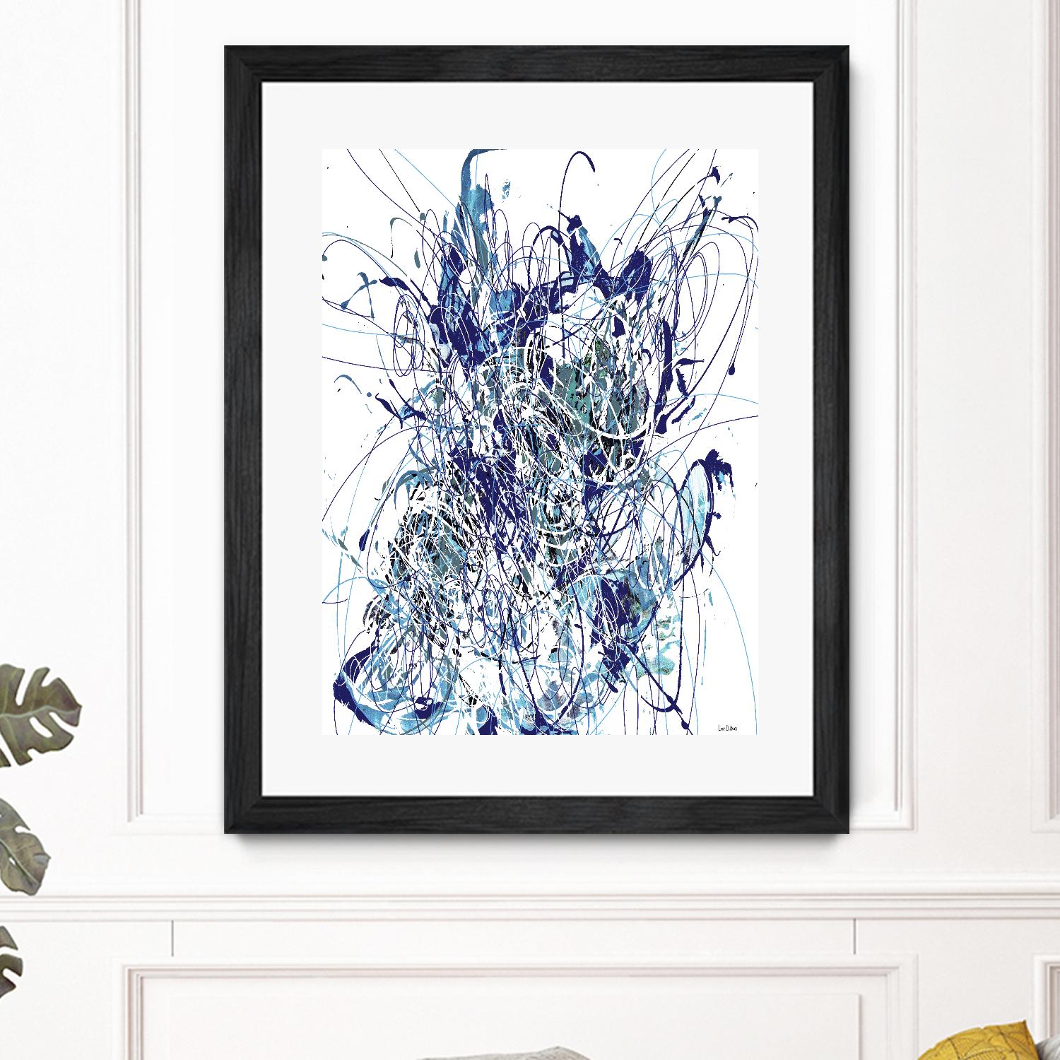 Weave - Blue - 1 by Lori Dubois on GIANT ART - blue linear mixed up