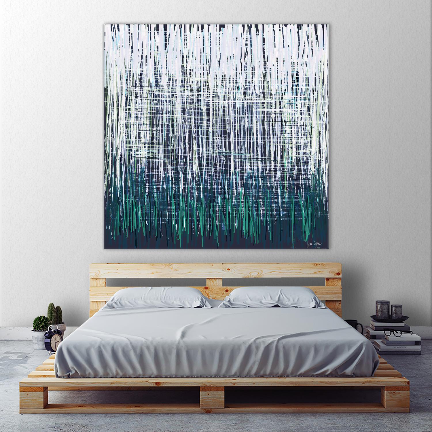 Weave - Light Teal - 4 by Lori Dubois on GIANT ART - green linear