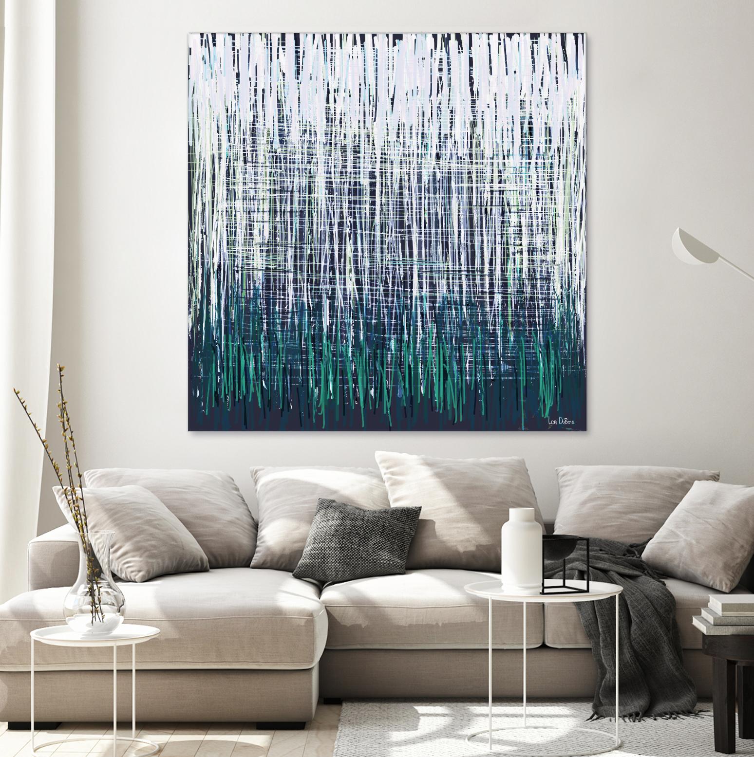 Weave - Light Teal - 4 by Lori Dubois on GIANT ART - green linear