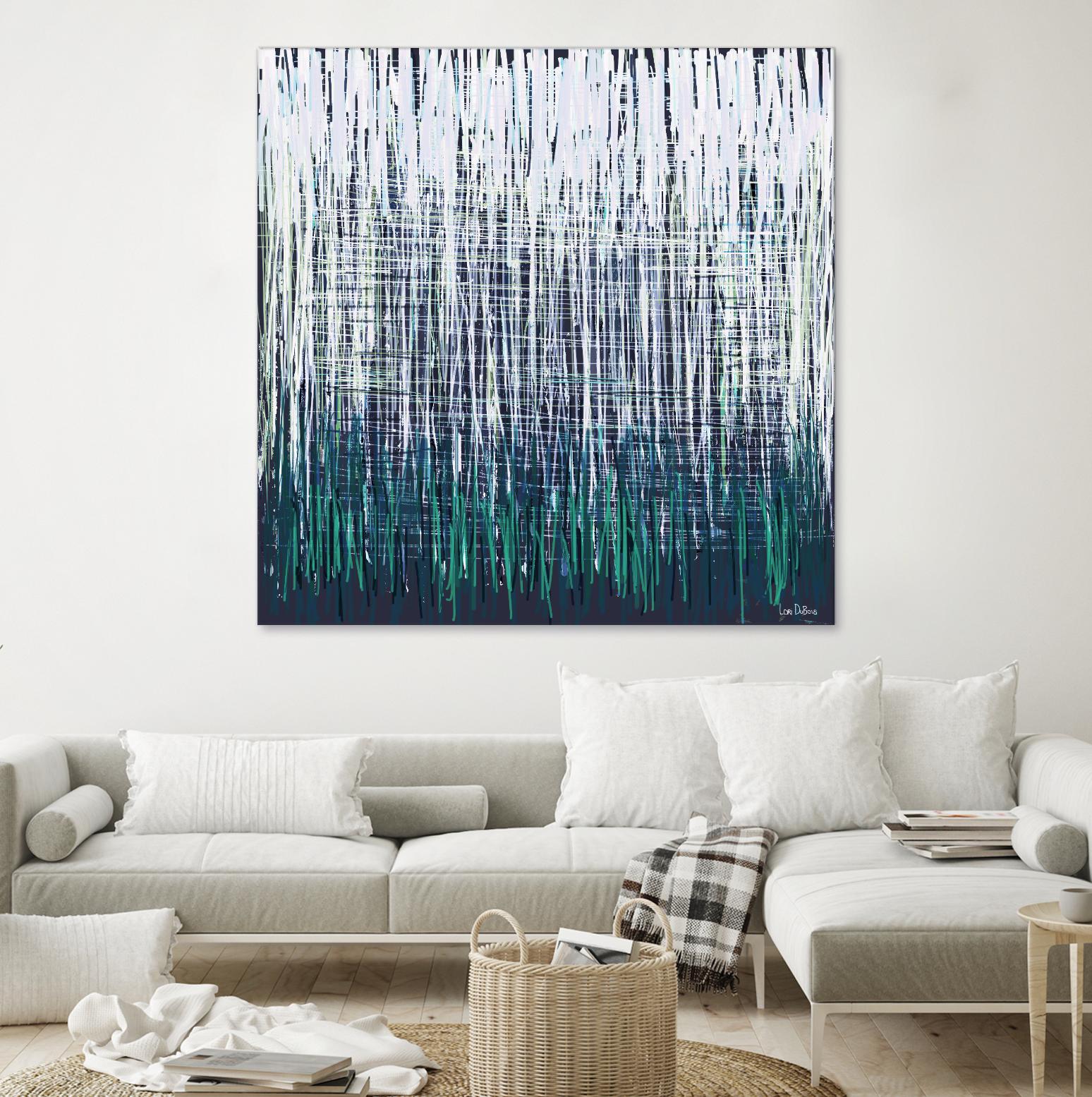 Weave - Light Teal - 4 by Lori Dubois on GIANT ART - green linear