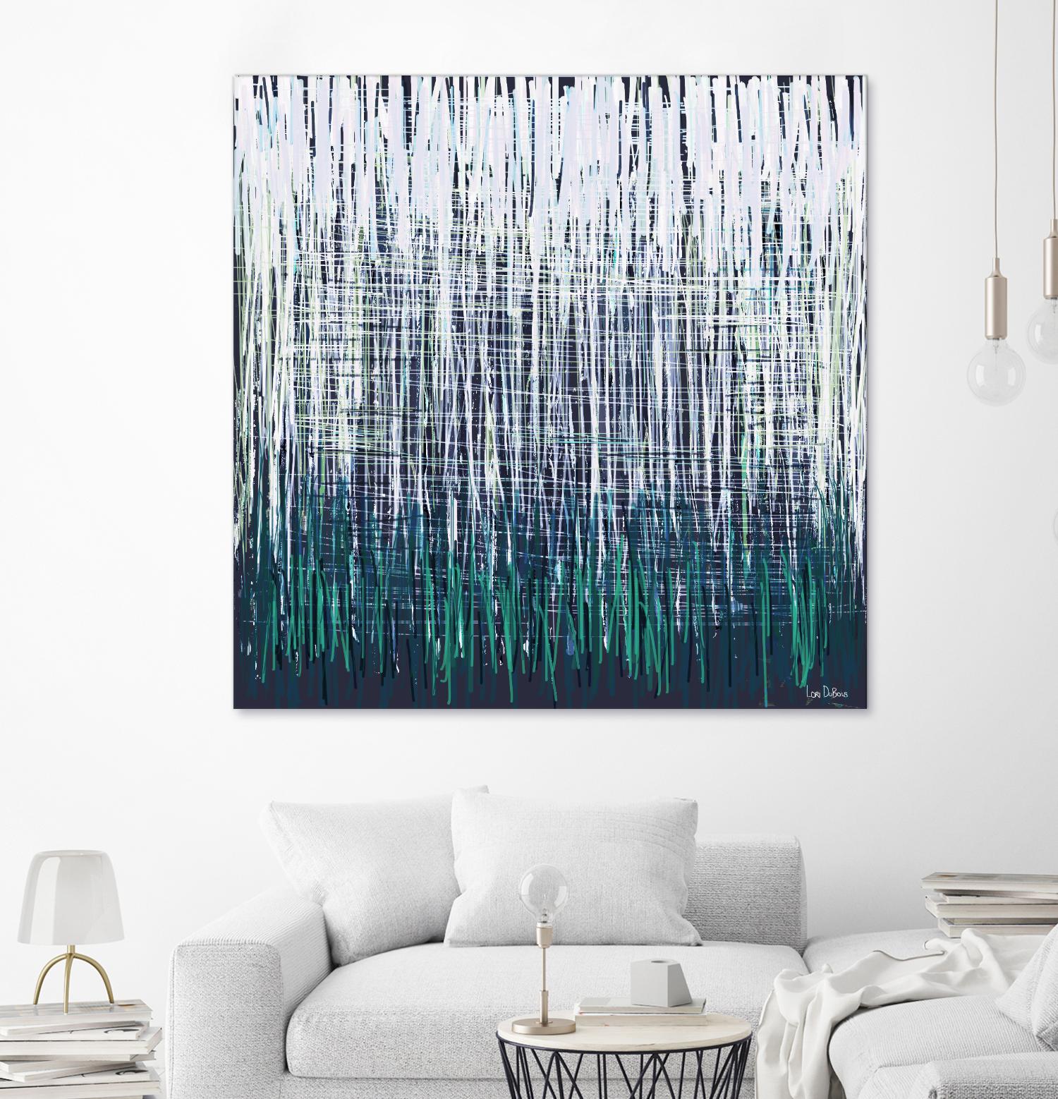 Weave - Light Teal - 4 by Lori Dubois on GIANT ART - green linear