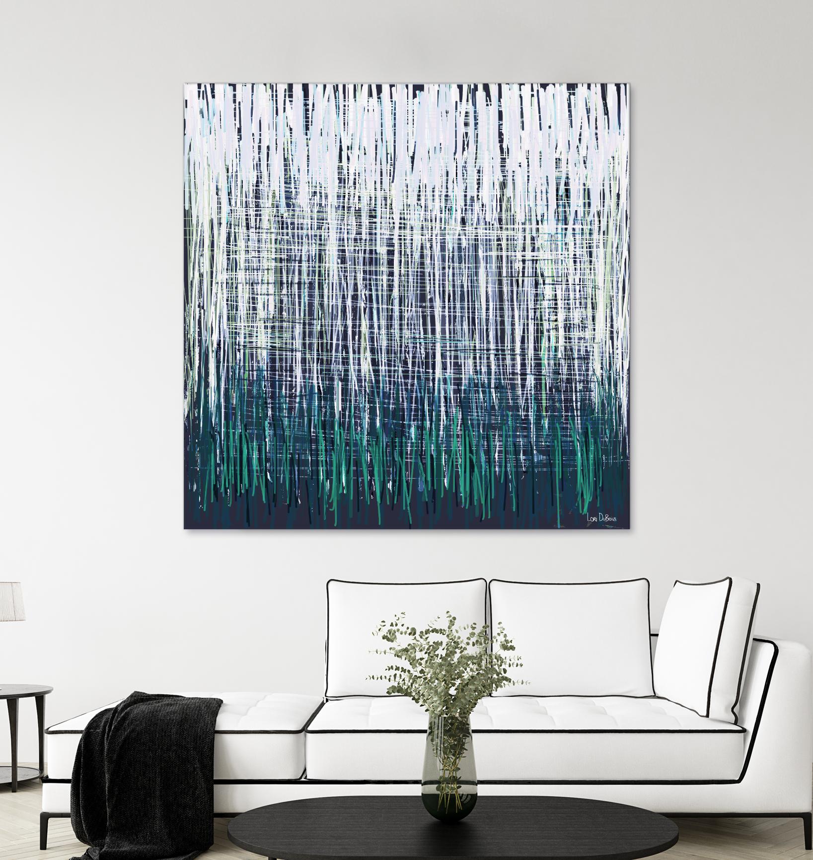 Weave - Light Teal - 4 by Lori Dubois on GIANT ART - green linear