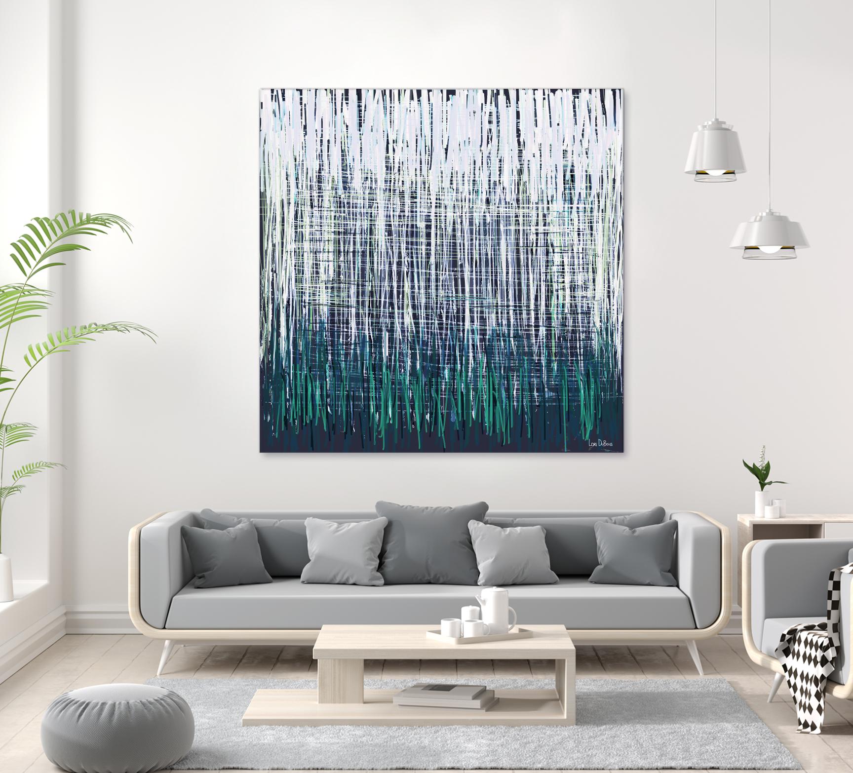 Weave - Light Teal - 4 by Lori Dubois on GIANT ART - green linear