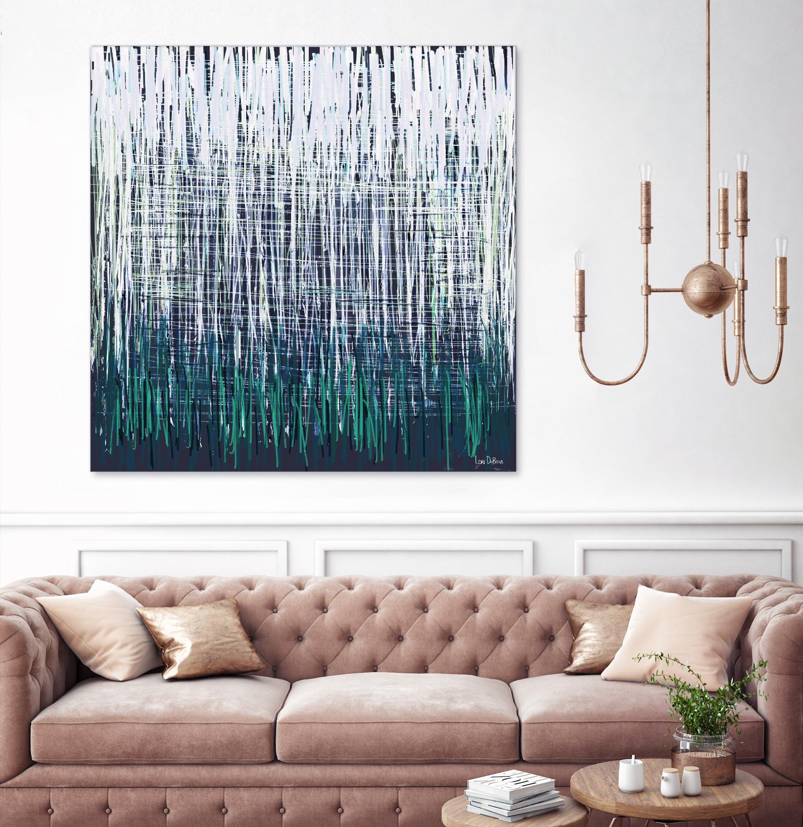 Weave - Light Teal - 4 by Lori Dubois on GIANT ART - green linear