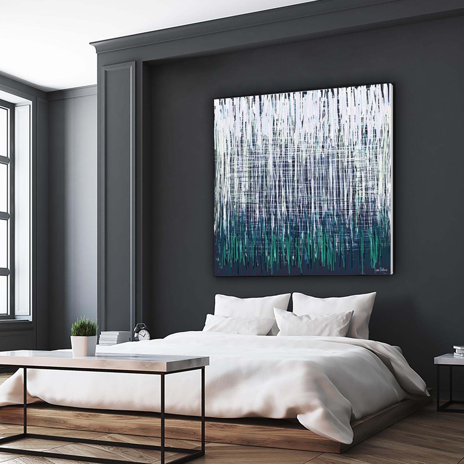 Weave - Light Teal - 4 by Lori Dubois on GIANT ART - green linear