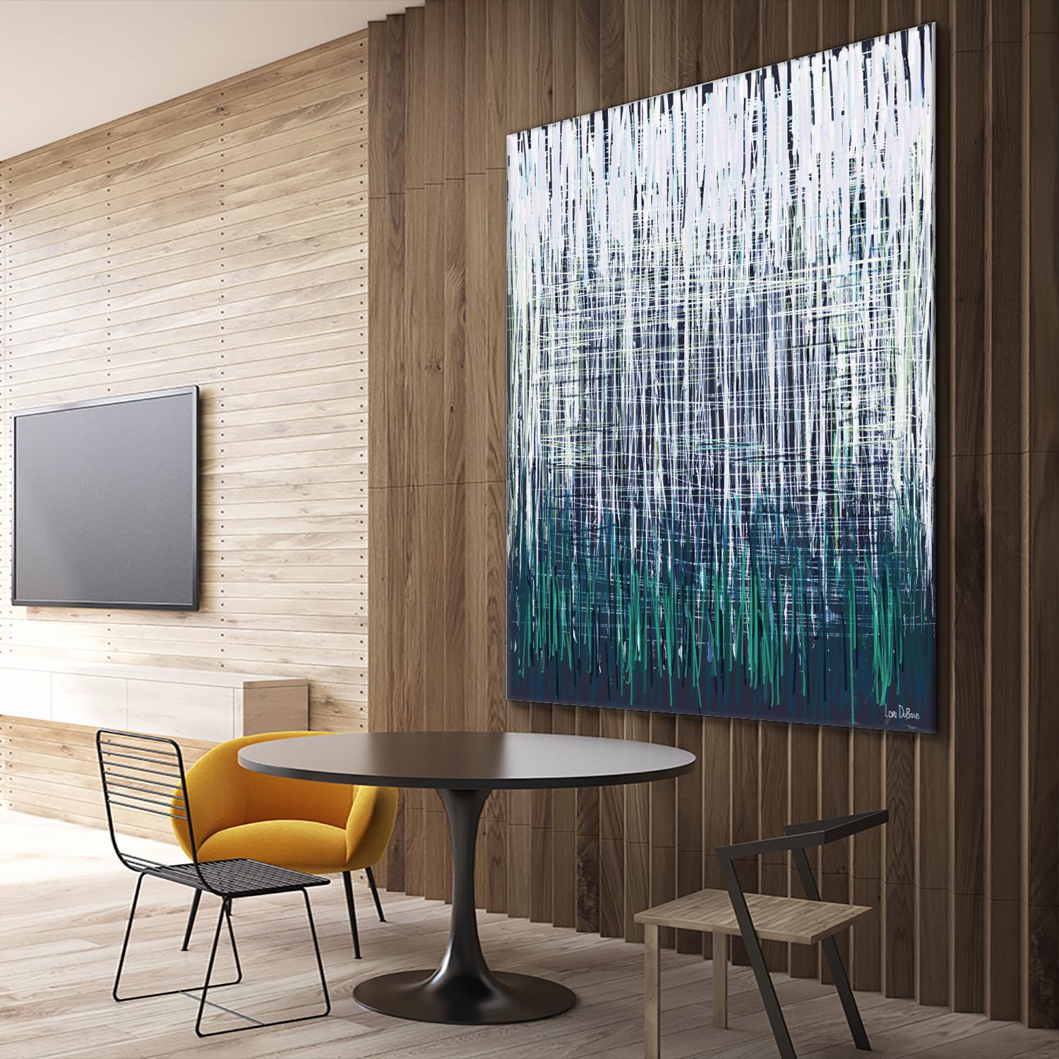 Weave - Light Teal - 4 by Lori Dubois on GIANT ART - green linear