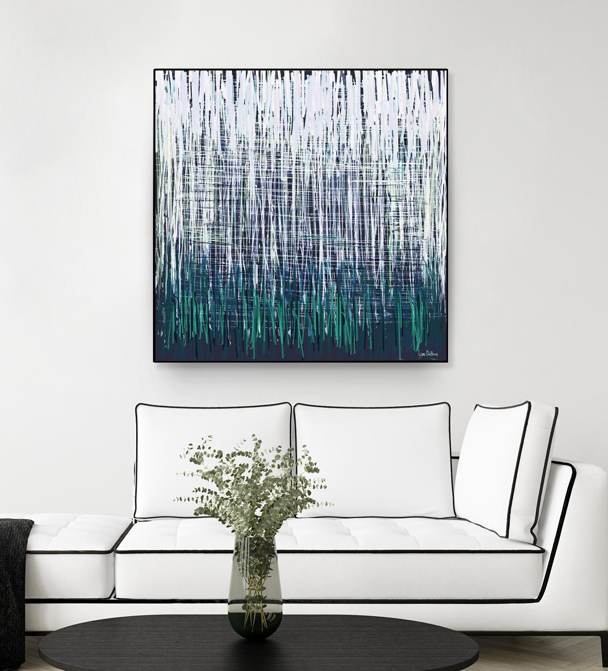 Weave - Light Teal - 4 by Lori Dubois on GIANT ART - green linear