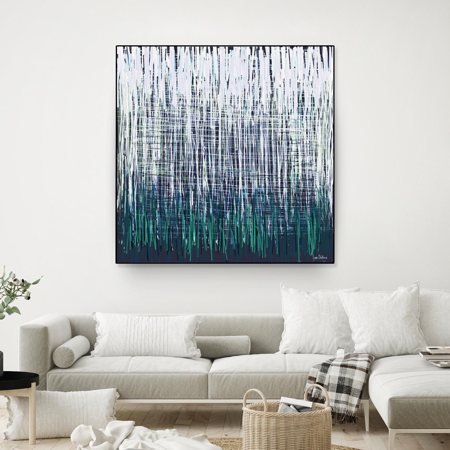Weave - Light Teal - 4 by Lori Dubois on GIANT ART - green linear