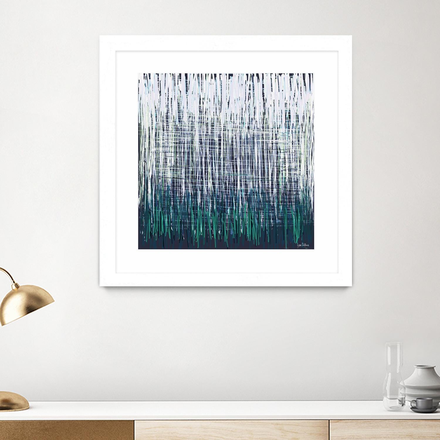 Weave - Light Teal - 4 by Lori Dubois on GIANT ART - green linear