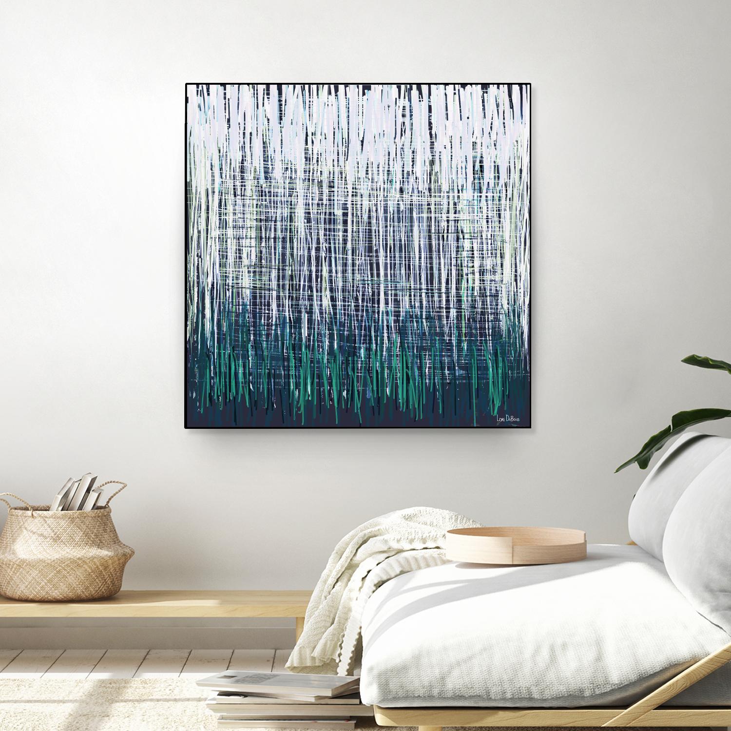 Weave - Light Teal - 4 by Lori Dubois on GIANT ART - green linear
