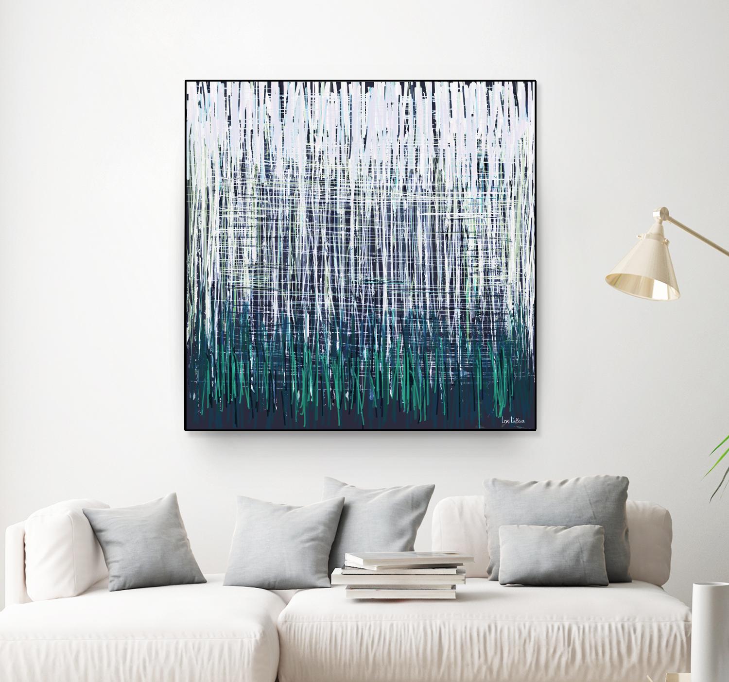 Weave - Light Teal - 4 by Lori Dubois on GIANT ART - green linear