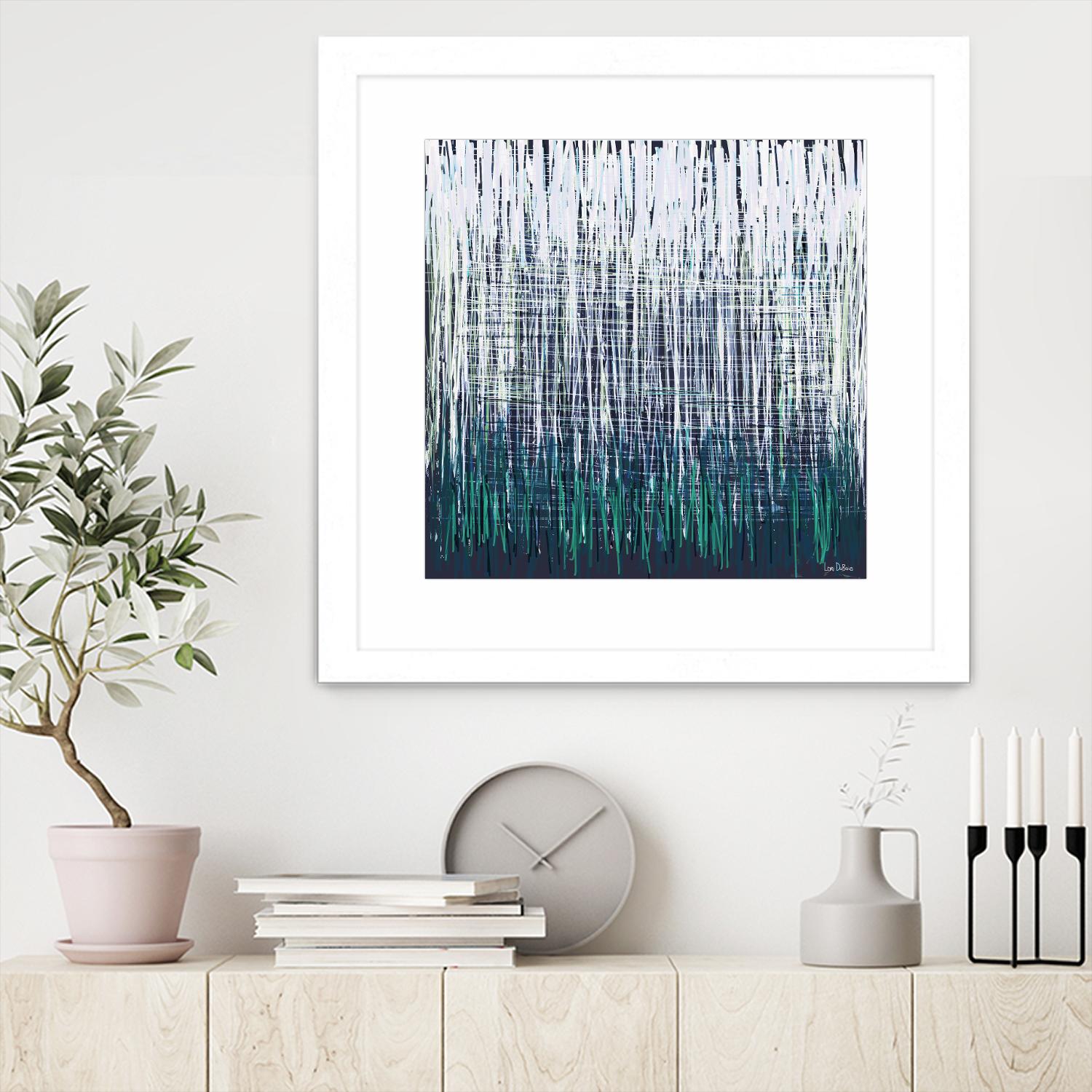 Weave - Light Teal - 4 by Lori Dubois on GIANT ART - green linear
