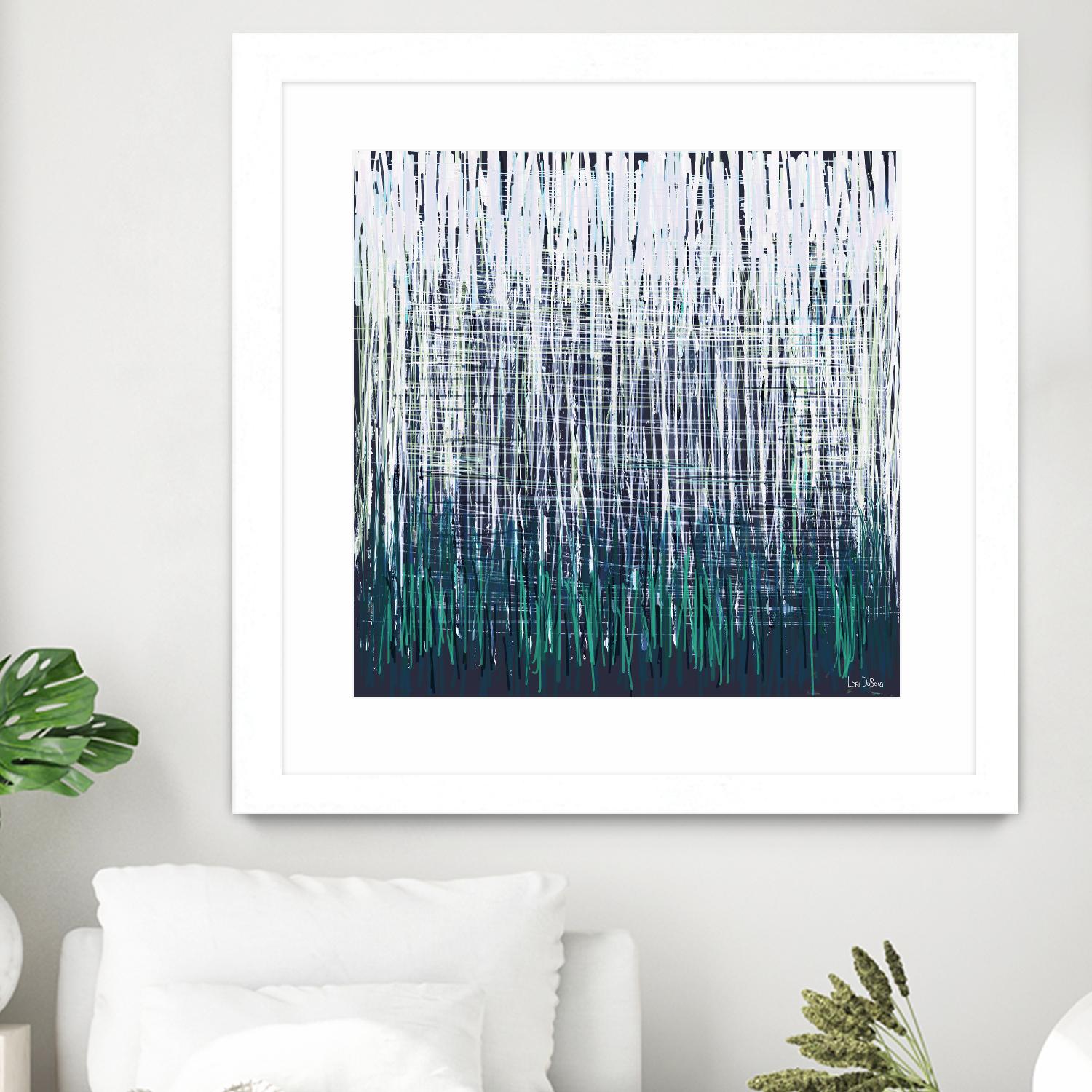 Weave - Light Teal - 4 by Lori Dubois on GIANT ART - green linear
