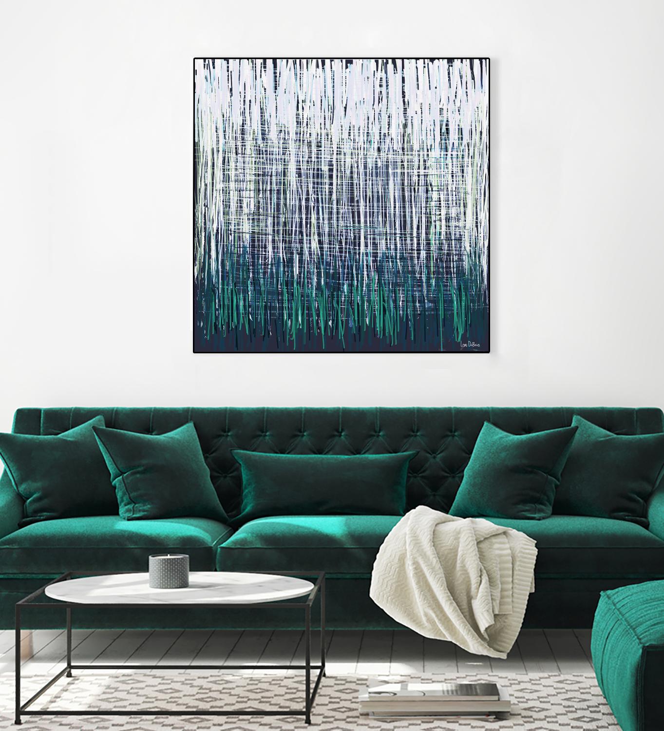 Weave - Light Teal - 4 by Lori Dubois on GIANT ART - green linear