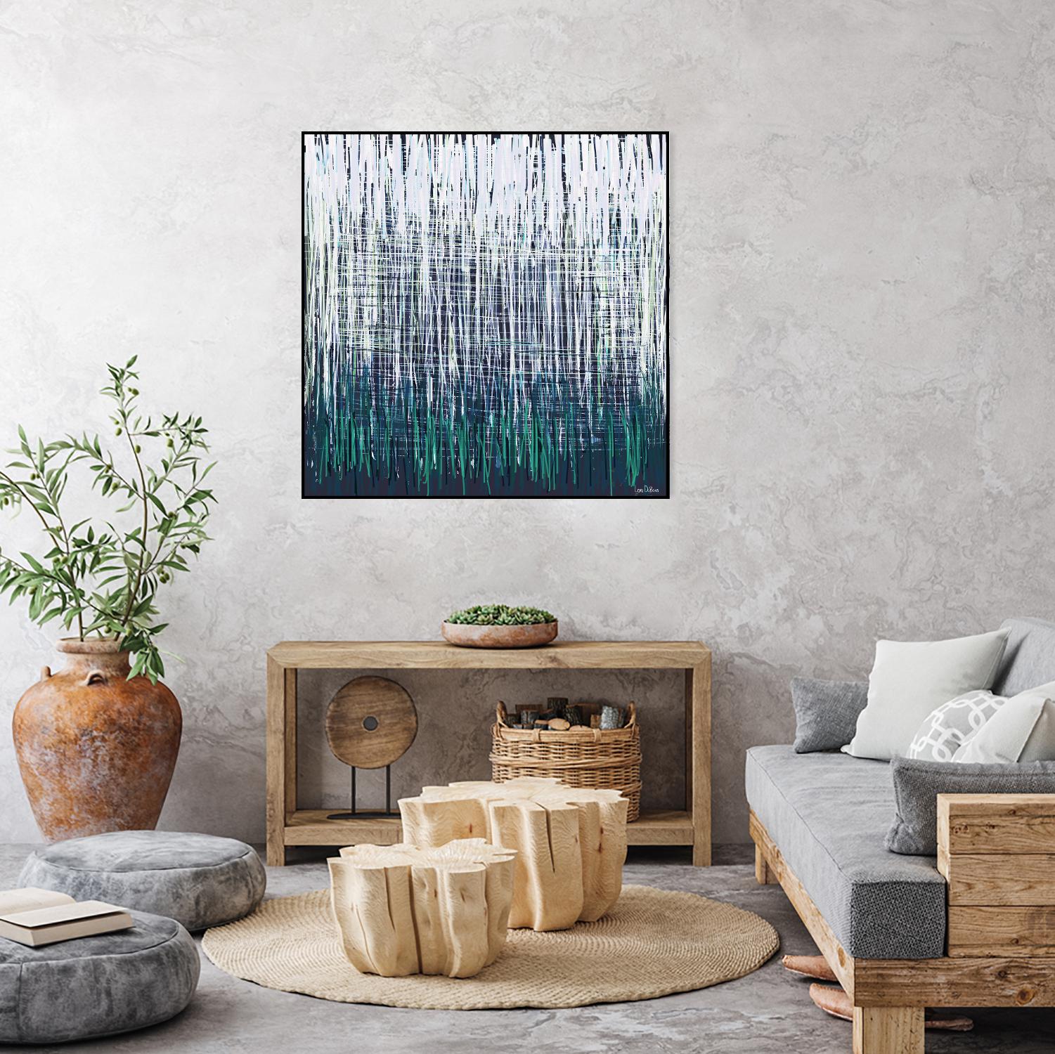 Weave - Light Teal - 4 by Lori Dubois on GIANT ART - green linear