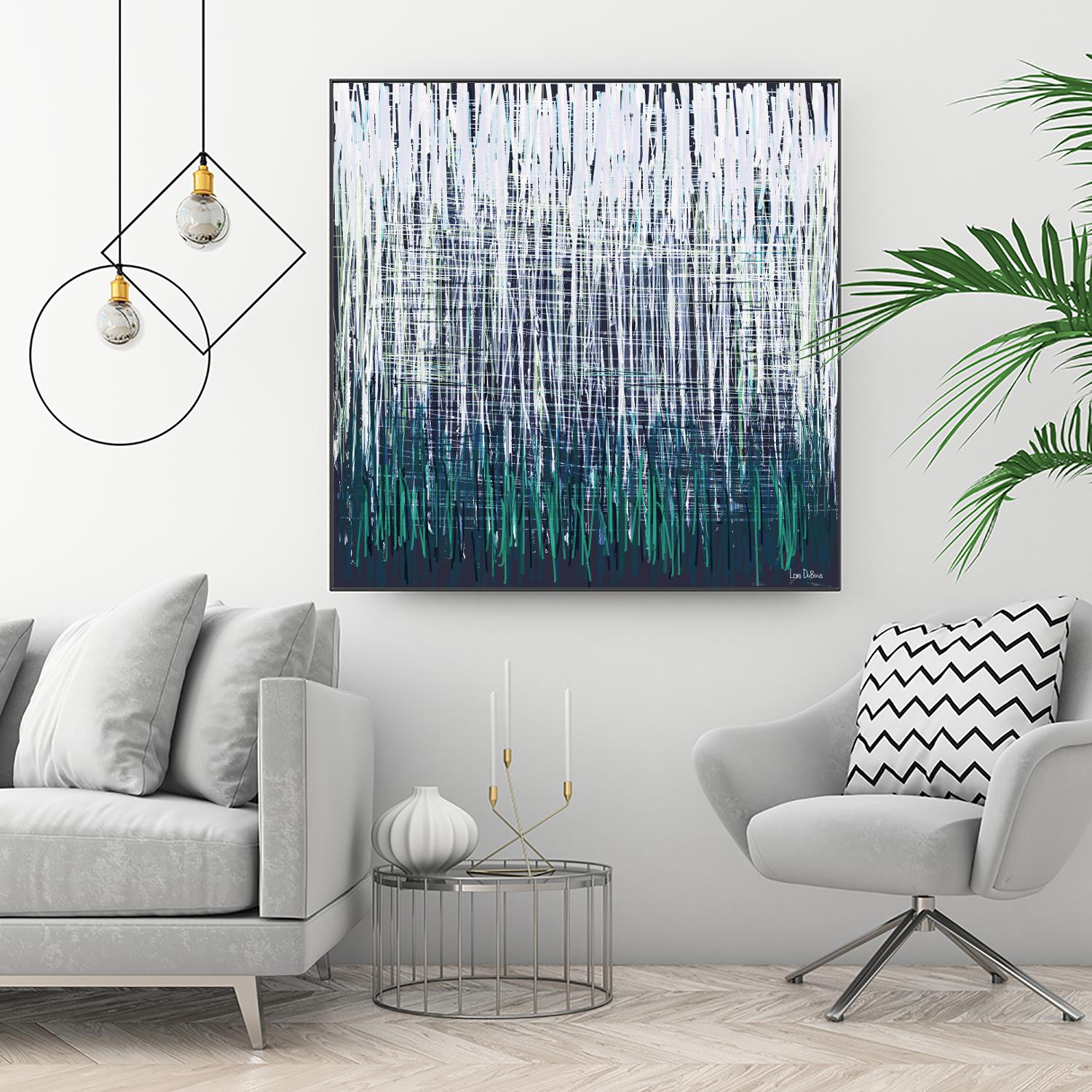 Weave - Light Teal - 4 by Lori Dubois on GIANT ART - green linear