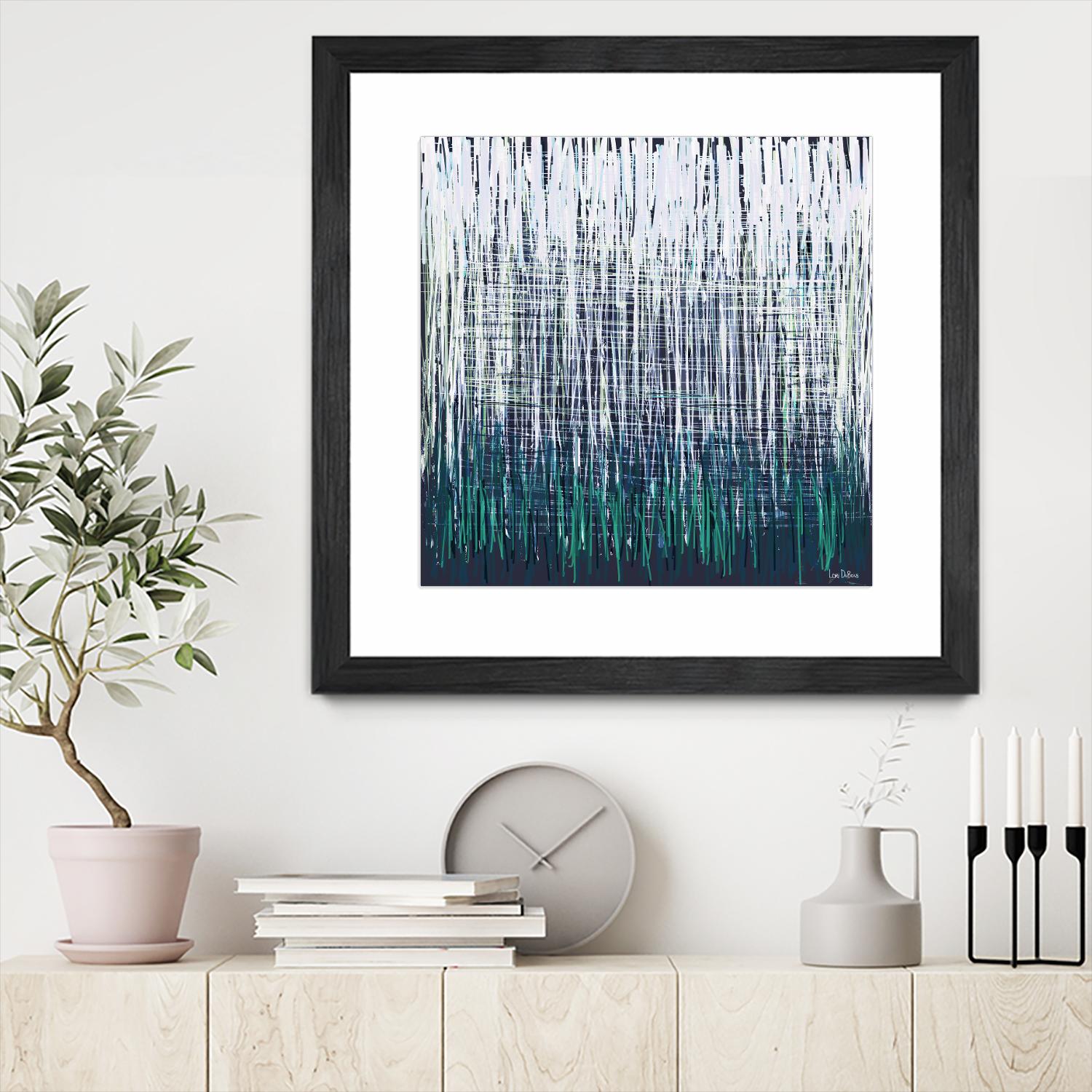 Weave - Light Teal - 4 by Lori Dubois on GIANT ART - green linear