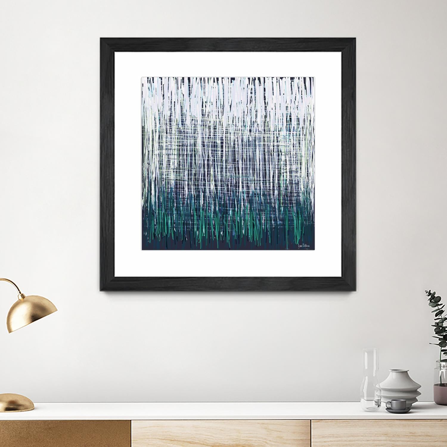 Weave - Light Teal - 4 by Lori Dubois on GIANT ART - green linear