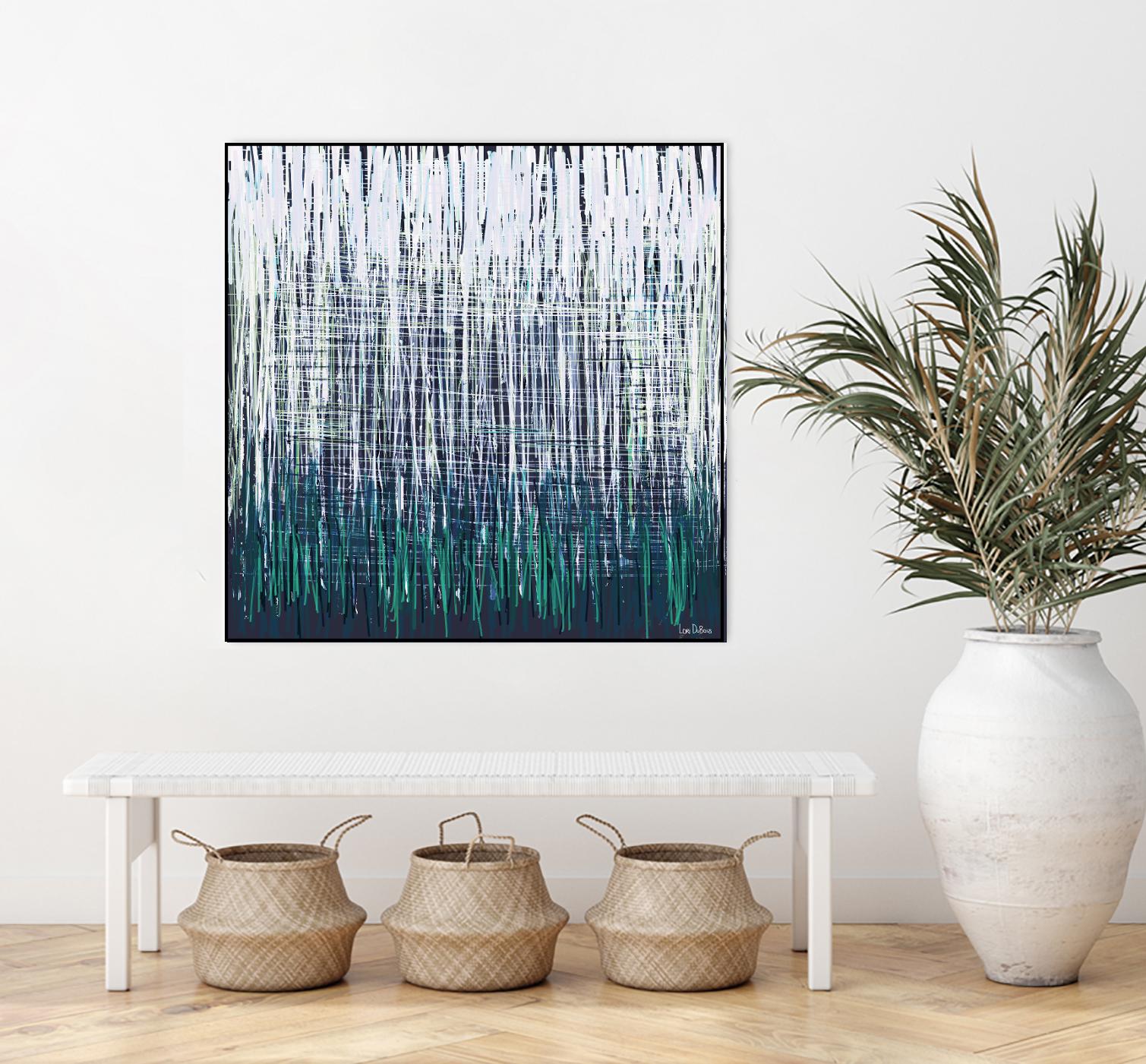 Weave - Light Teal - 4 by Lori Dubois on GIANT ART - green linear