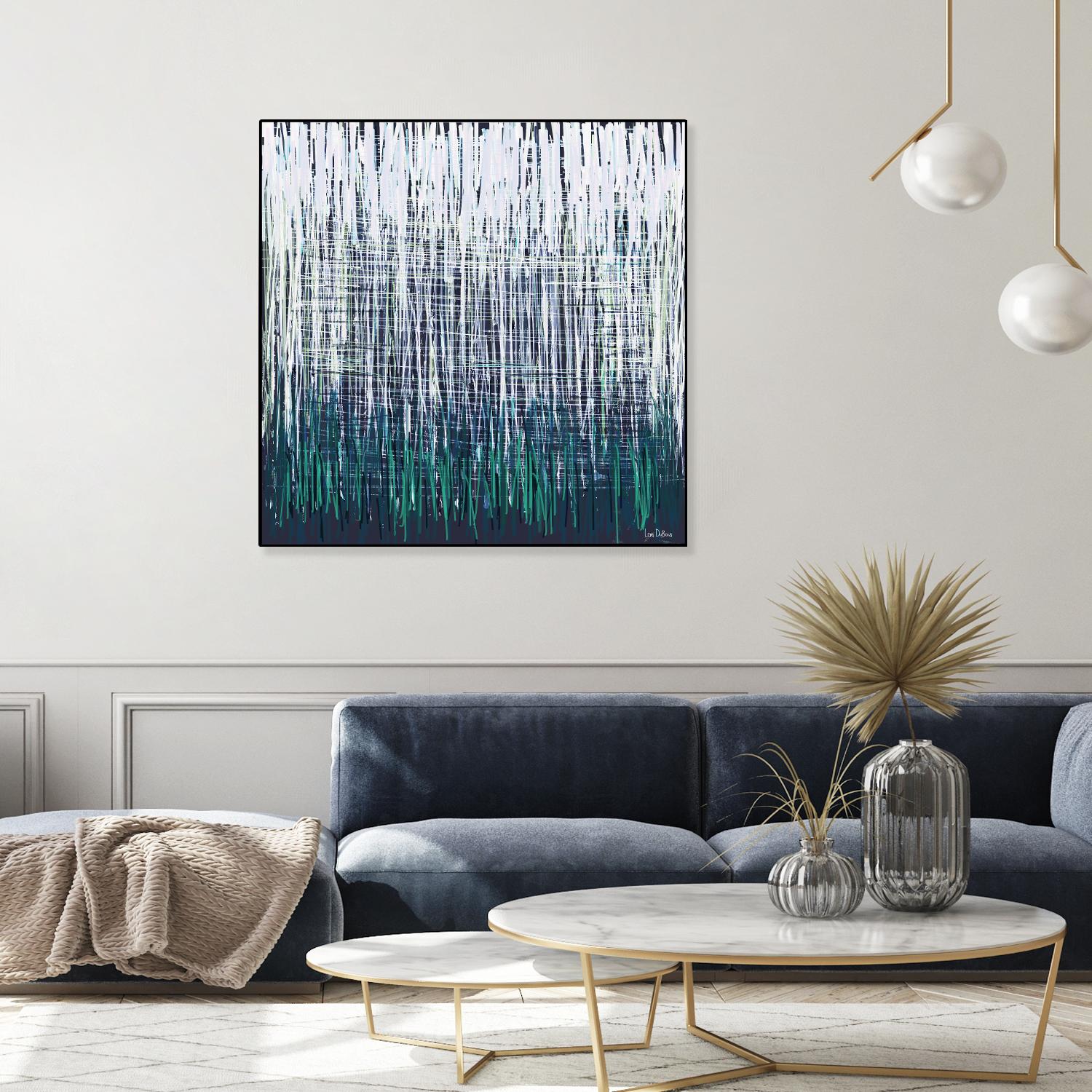 Weave - Light Teal - 4 by Lori Dubois on GIANT ART - green linear