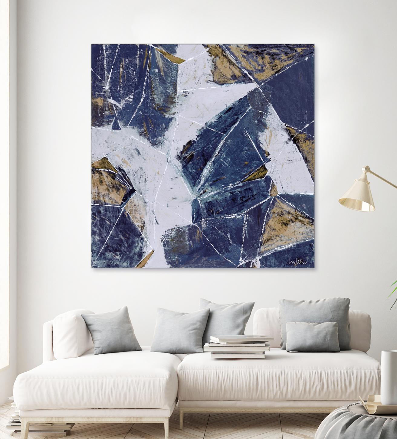 Tiger's Eye - Blue - B - 3 by Lori Dubois on GIANT ART - beige abstract