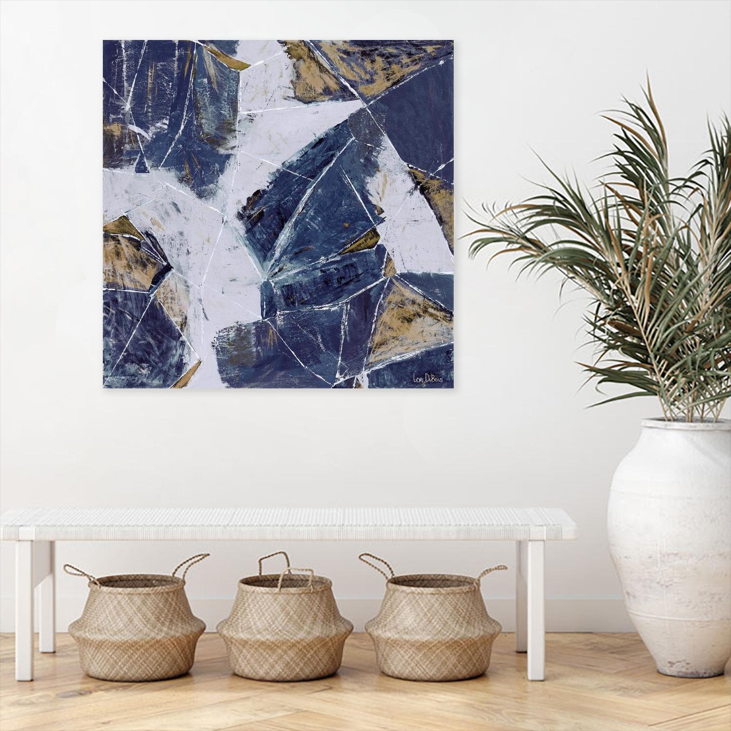 Tiger's Eye - Blue - B - 3 by Lori Dubois on GIANT ART - beige abstract artistes du québec