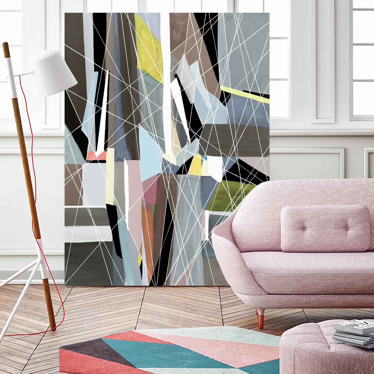 OceanRain by Lori Dubois on GIANT ART - pink geometric ton neutre