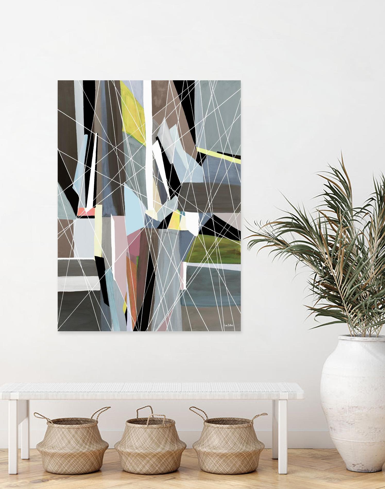 OceanRain by Lori Dubois on GIANT ART - pink geometric ton neutre
