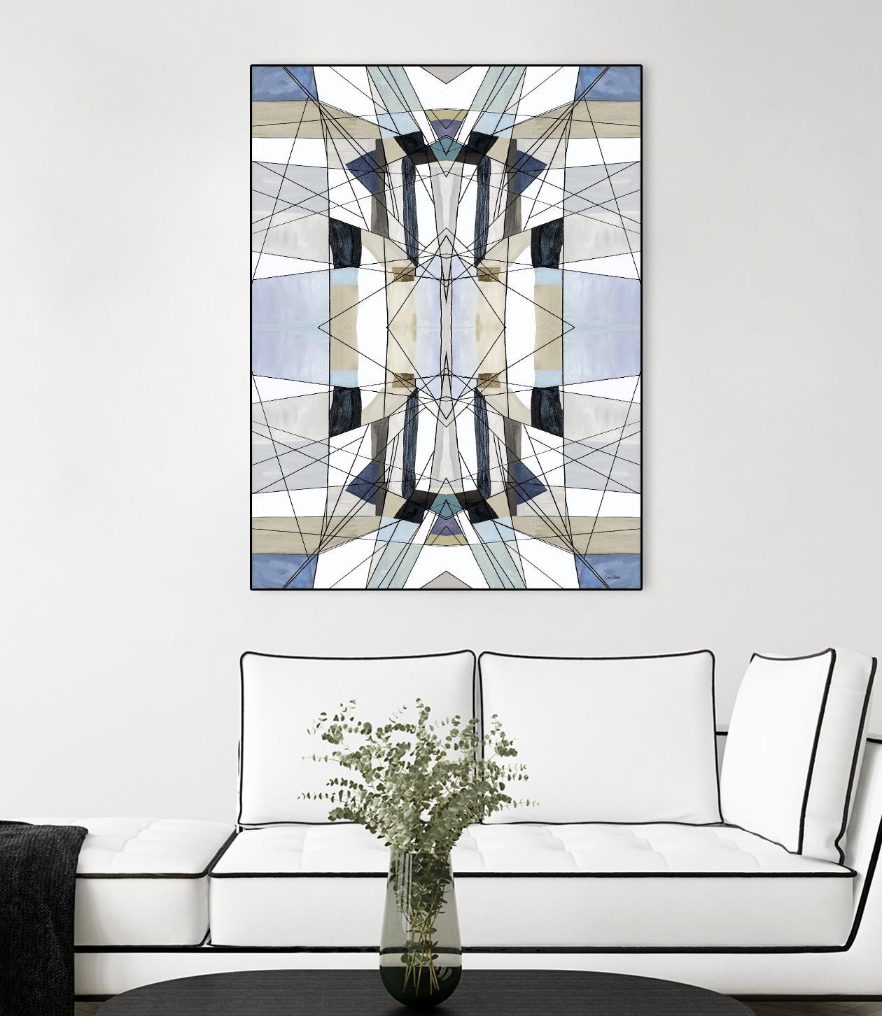 AzureEdge by Lori Dubois on GIANT ART - beige linear black & white