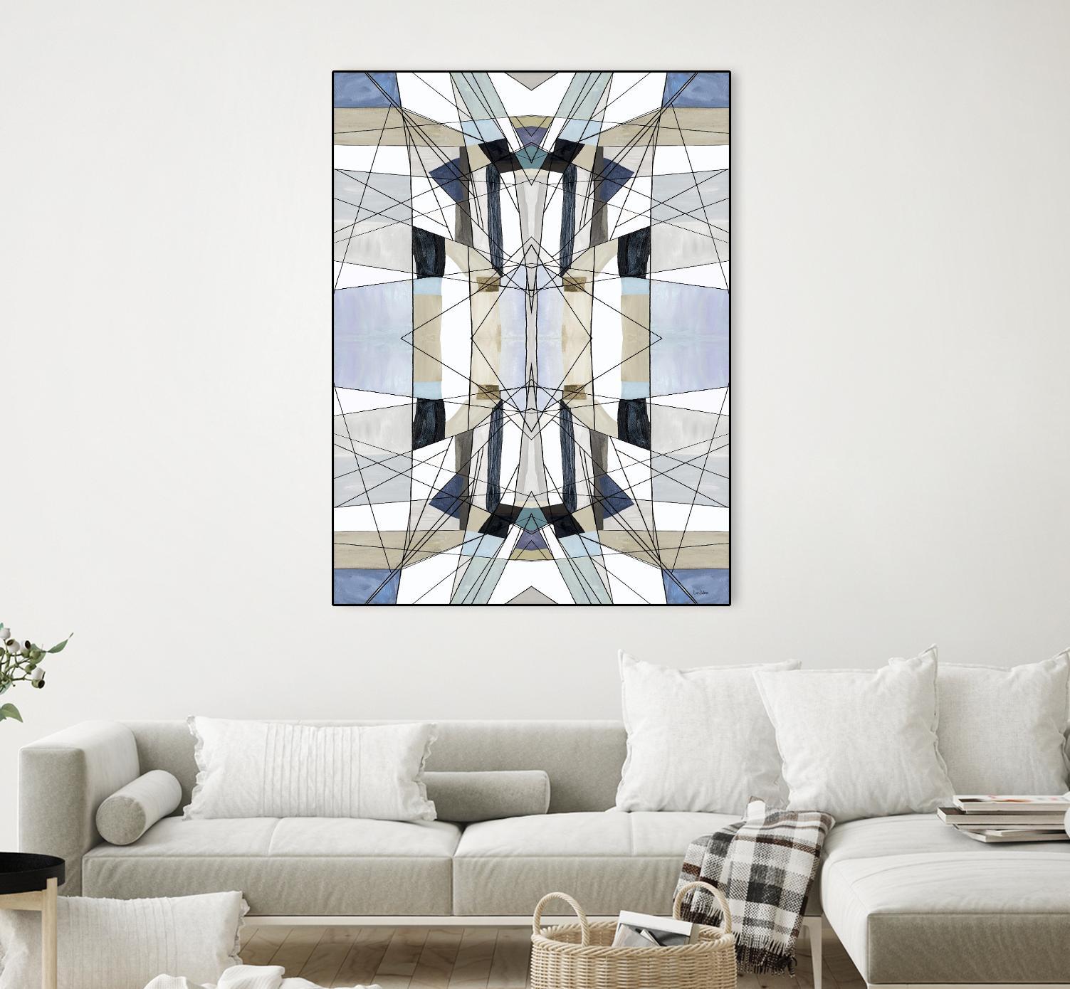 AzureEdge by Lori Dubois on GIANT ART - beige linear black & white