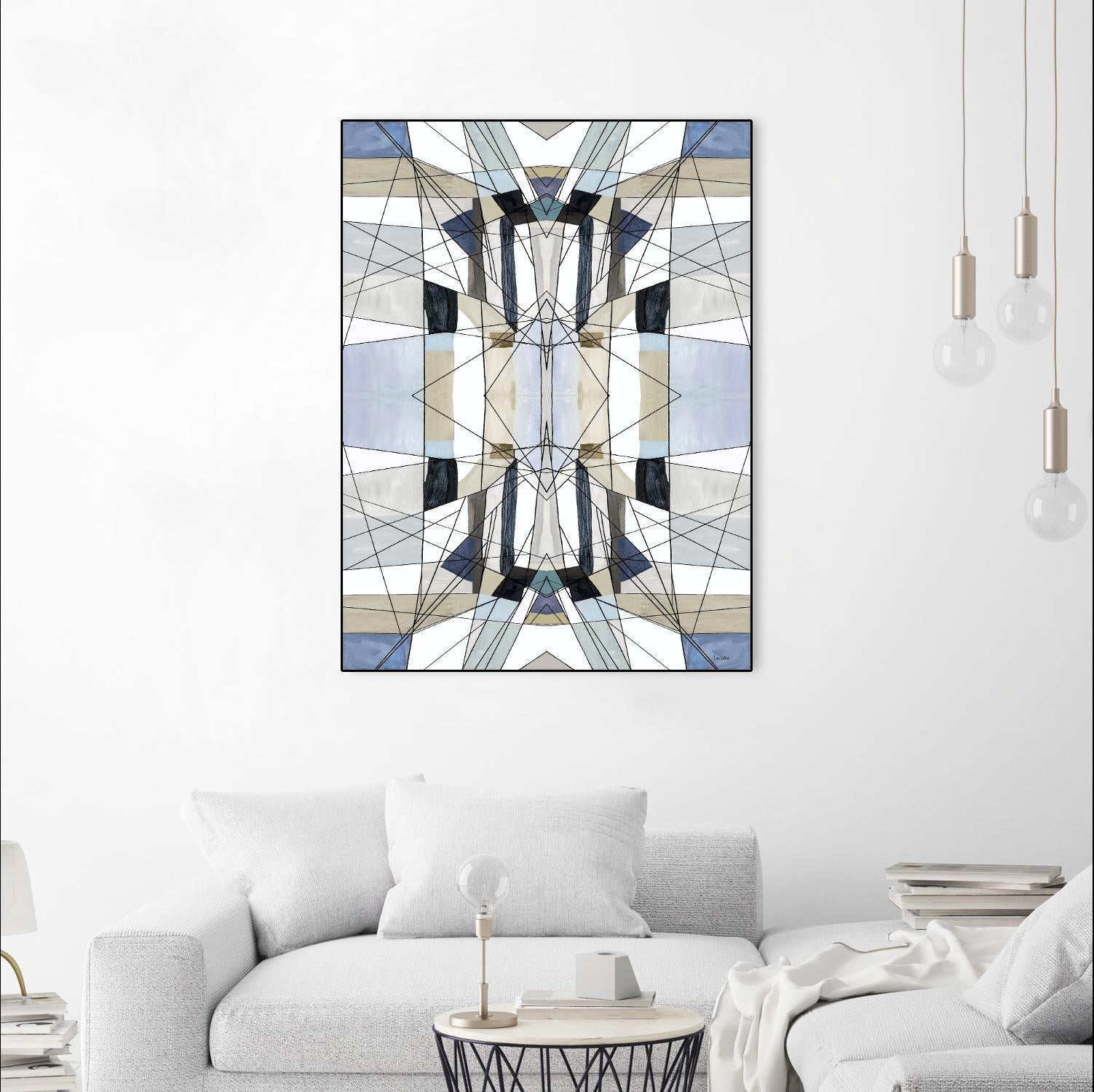 AzureEdge by Lori Dubois on GIANT ART - beige linear black & white