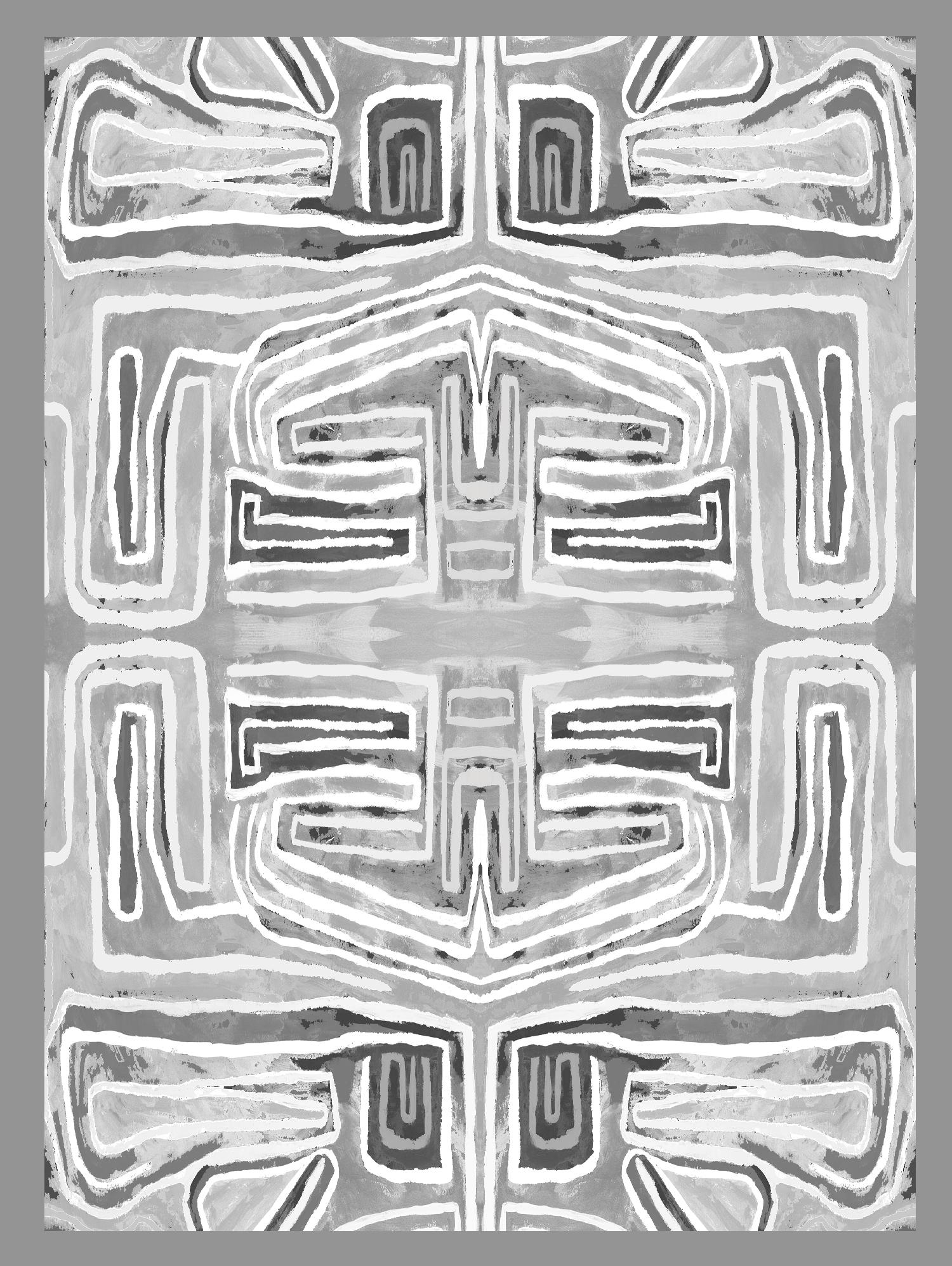 Dynasty-III by Lori Dubois on GIANT ART - white patterns gray border