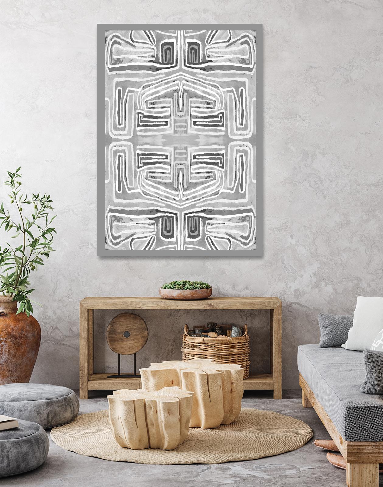 Dynasty-III by Lori Dubois on GIANT ART - white patterns gray border
