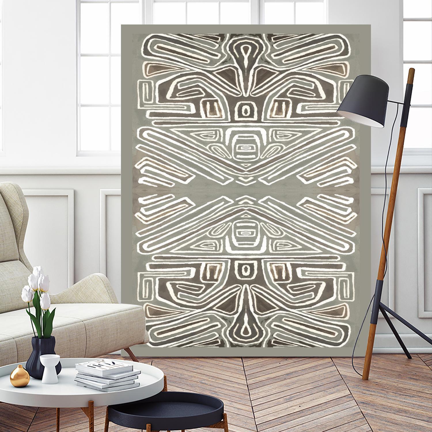 Phoenix-II by Lori Dubois on GIANT ART - white patterns gray border