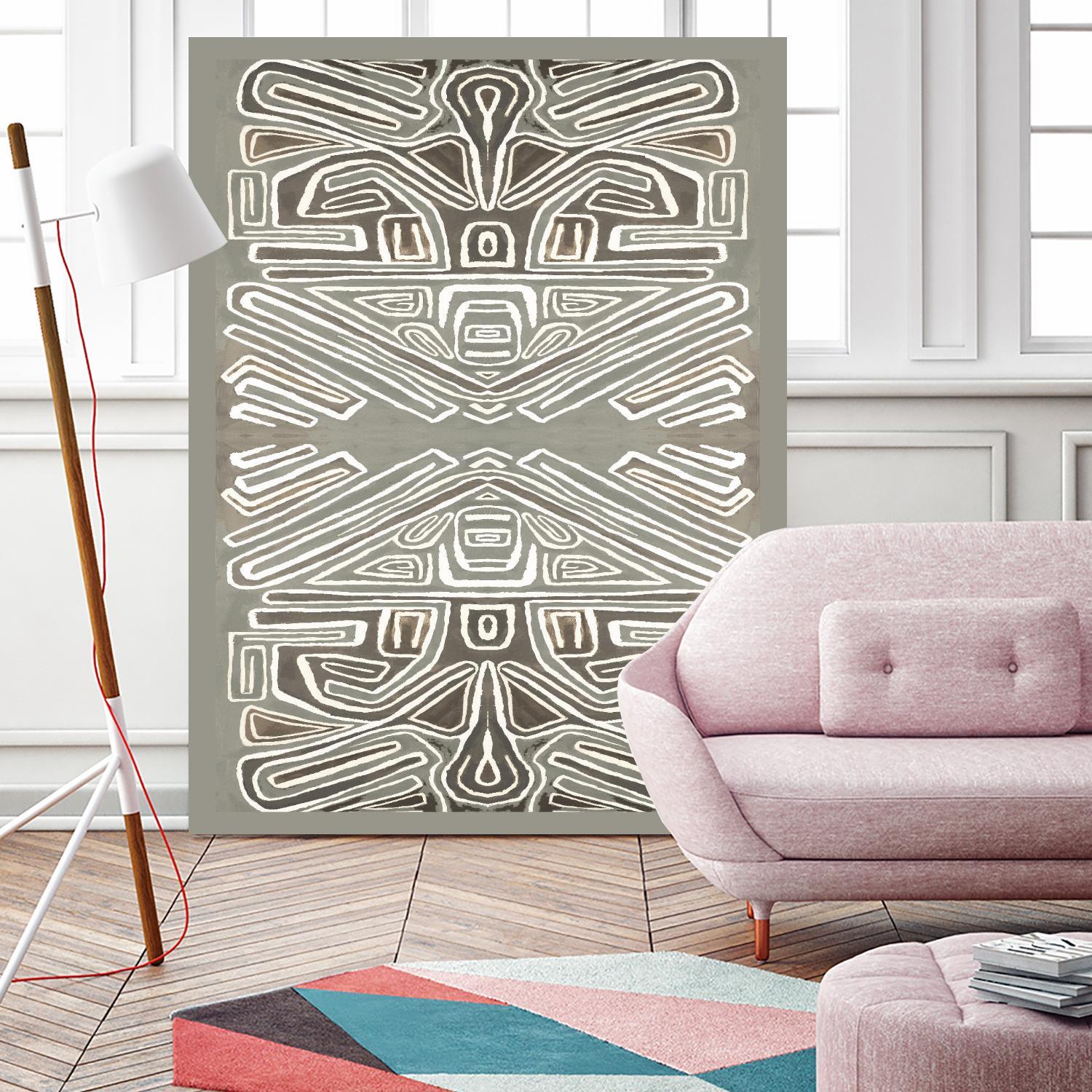 Phoenix-II by Lori Dubois on GIANT ART - white patterns gray border