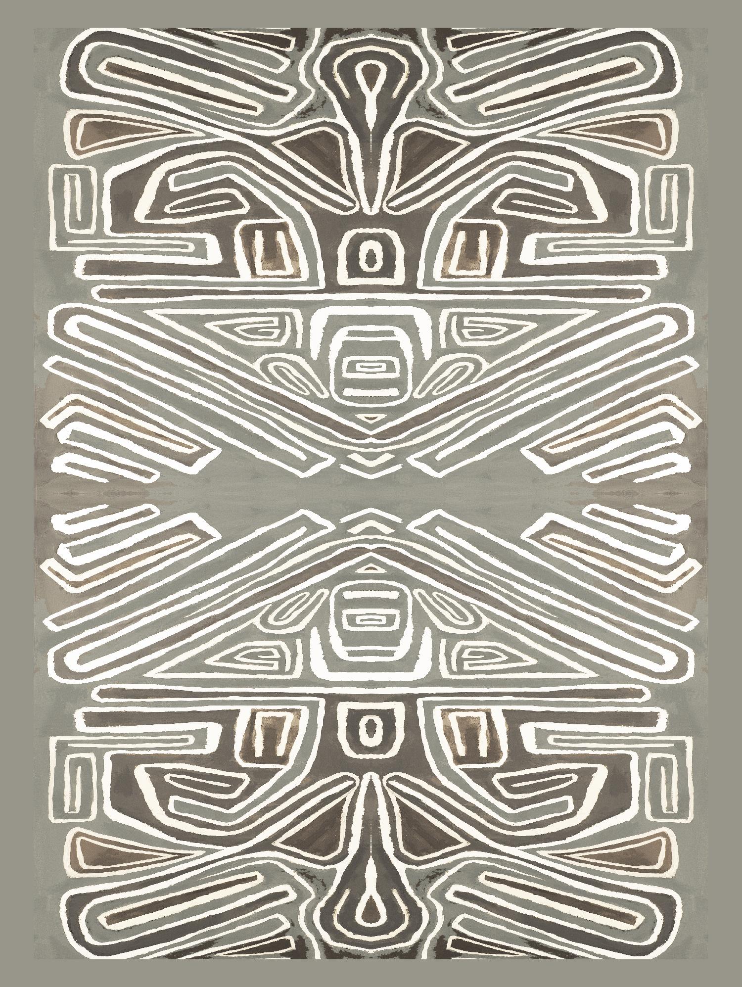 Phoenix-II by Lori Dubois on GIANT ART - white patterns gray border