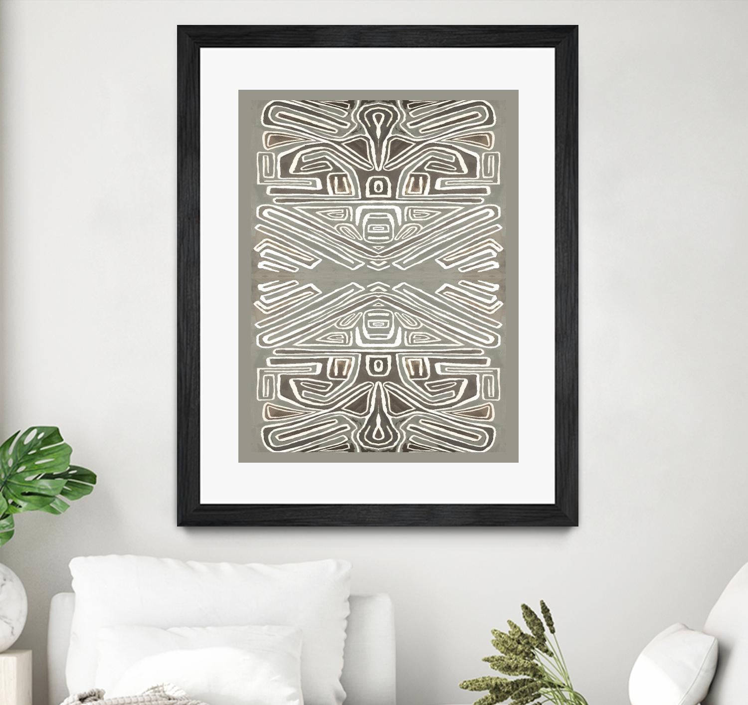 Phoenix-II by Lori Dubois on GIANT ART - white patterns gray border