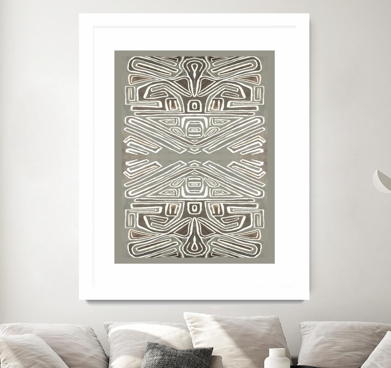 Phoenix-II by Lori Dubois on GIANT ART - white patterns gray border