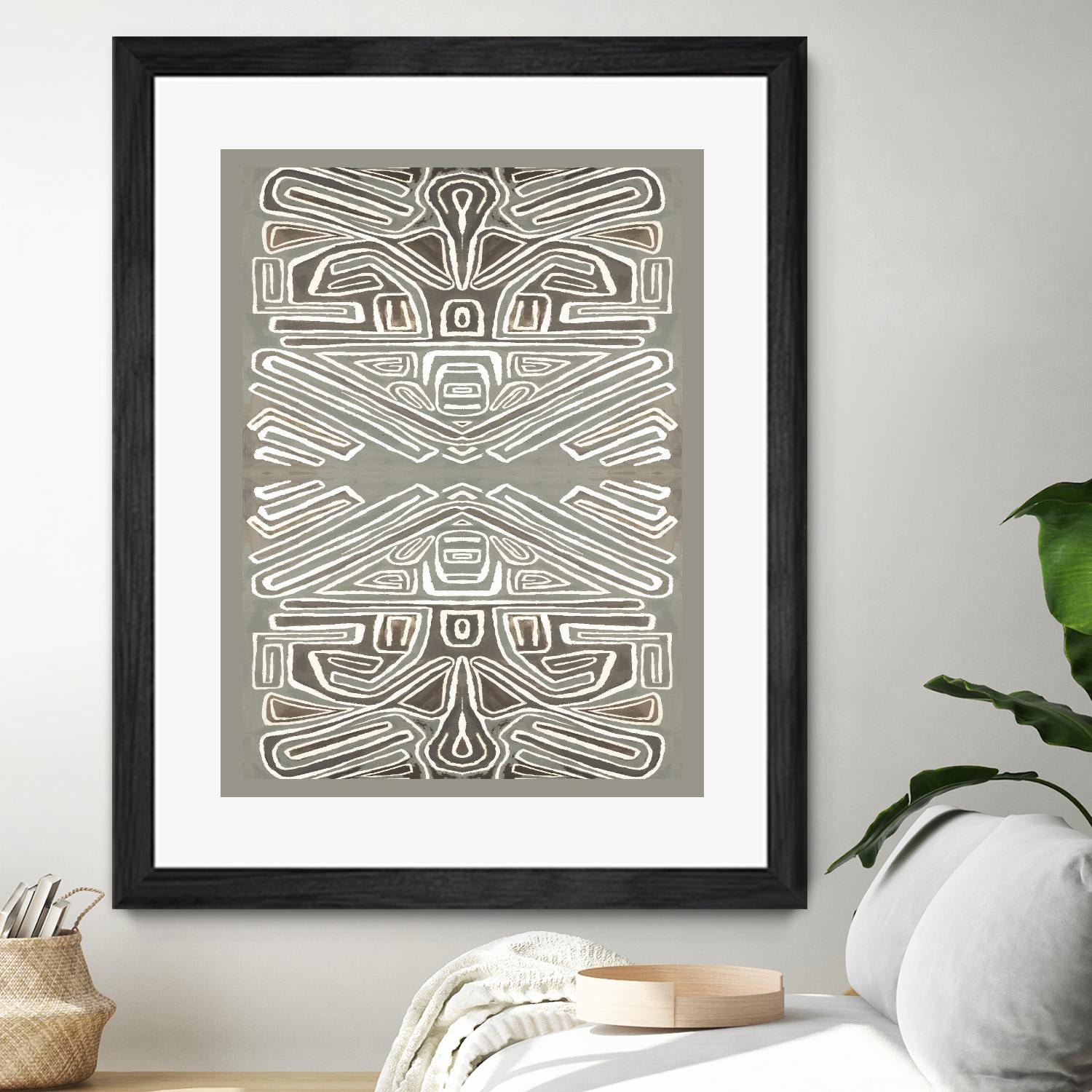 Phoenix-II by Lori Dubois on GIANT ART - white patterns gray border
