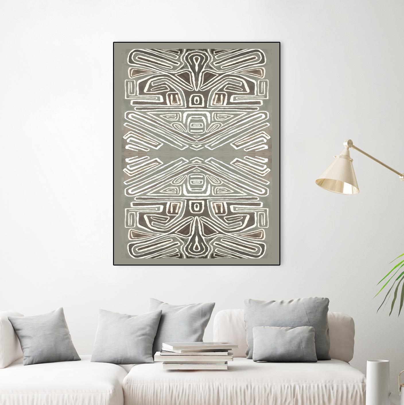 Phoenix-II by Lori Dubois on GIANT ART - white patterns gray border