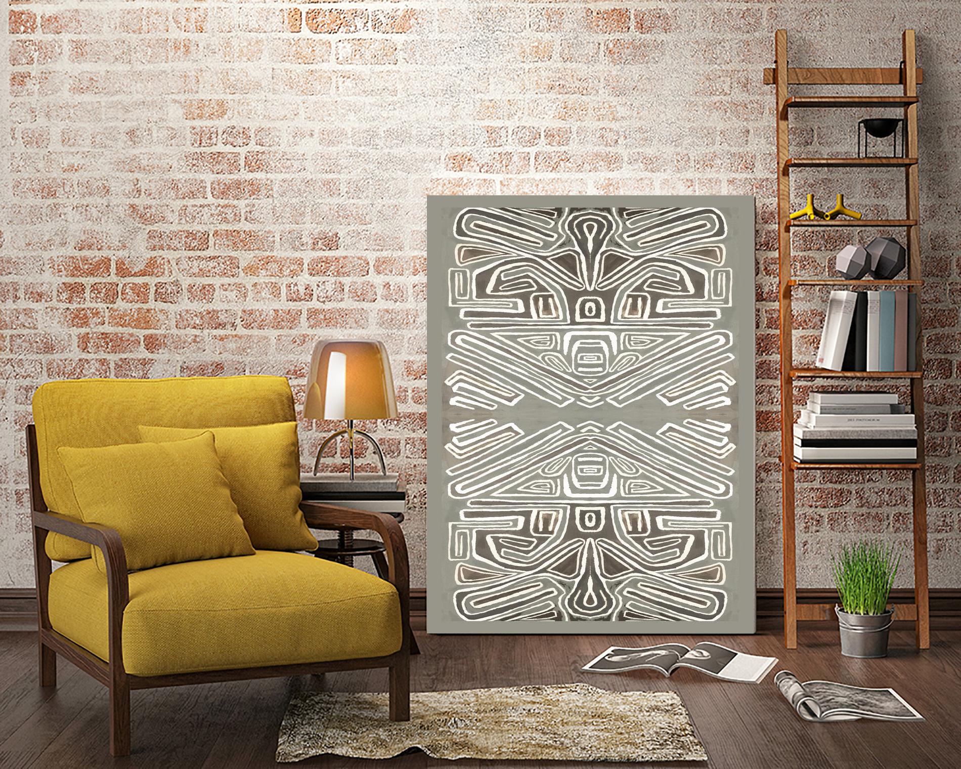 Phoenix-II by Lori Dubois on GIANT ART - white patterns gray border