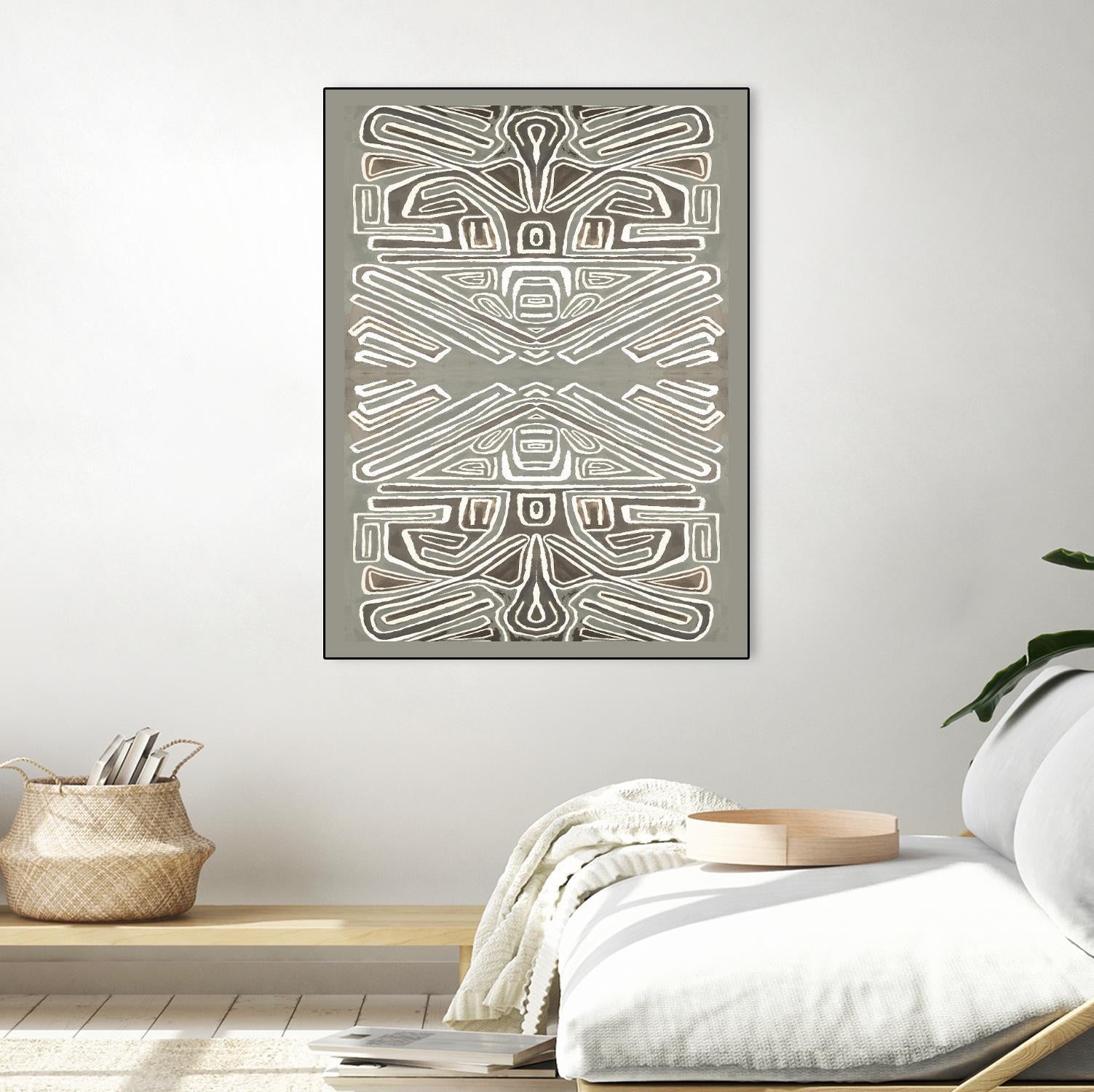 Phoenix-II by Lori Dubois on GIANT ART - white patterns gray border