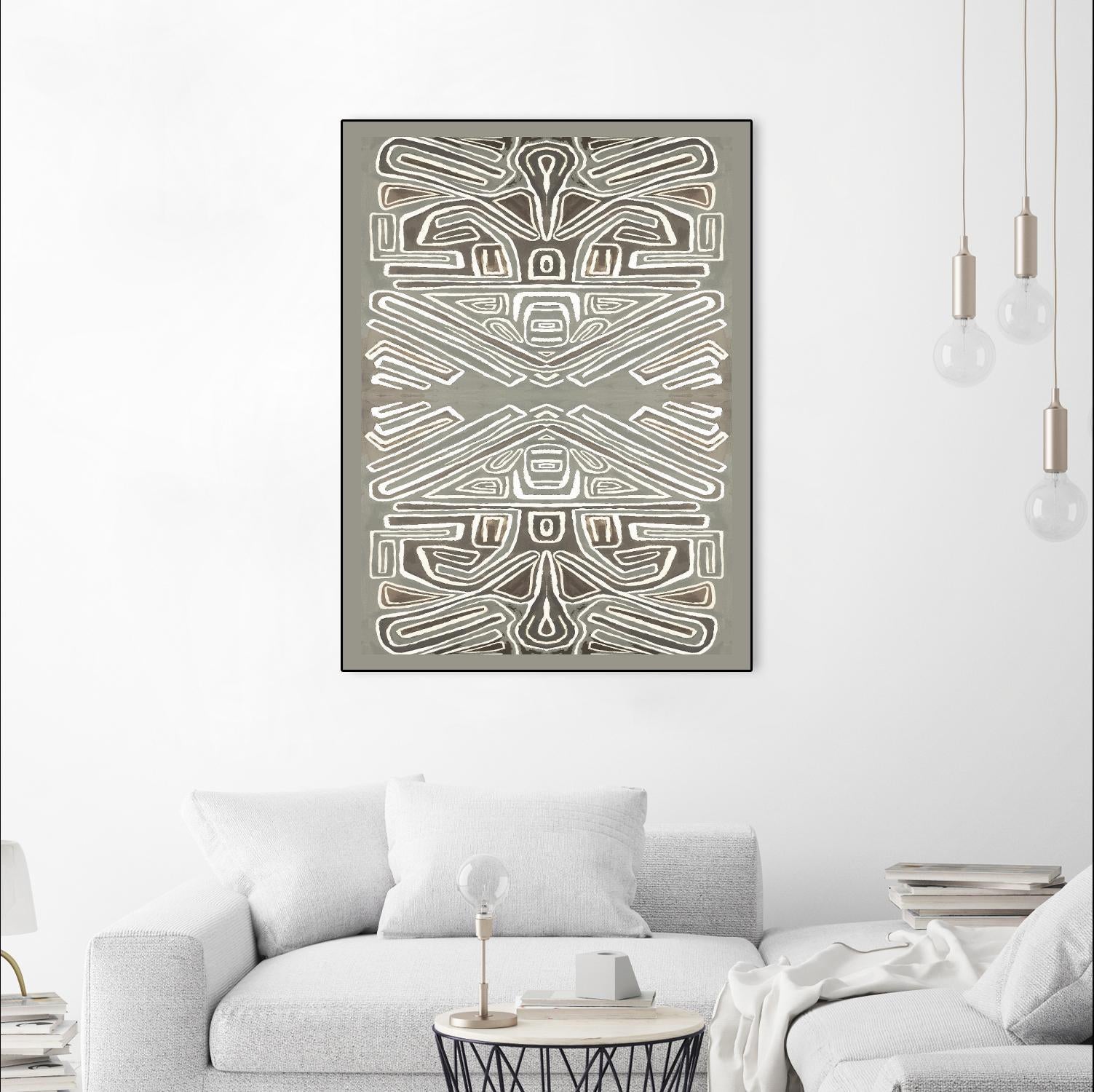 Phoenix-II by Lori Dubois on GIANT ART - white patterns gray border