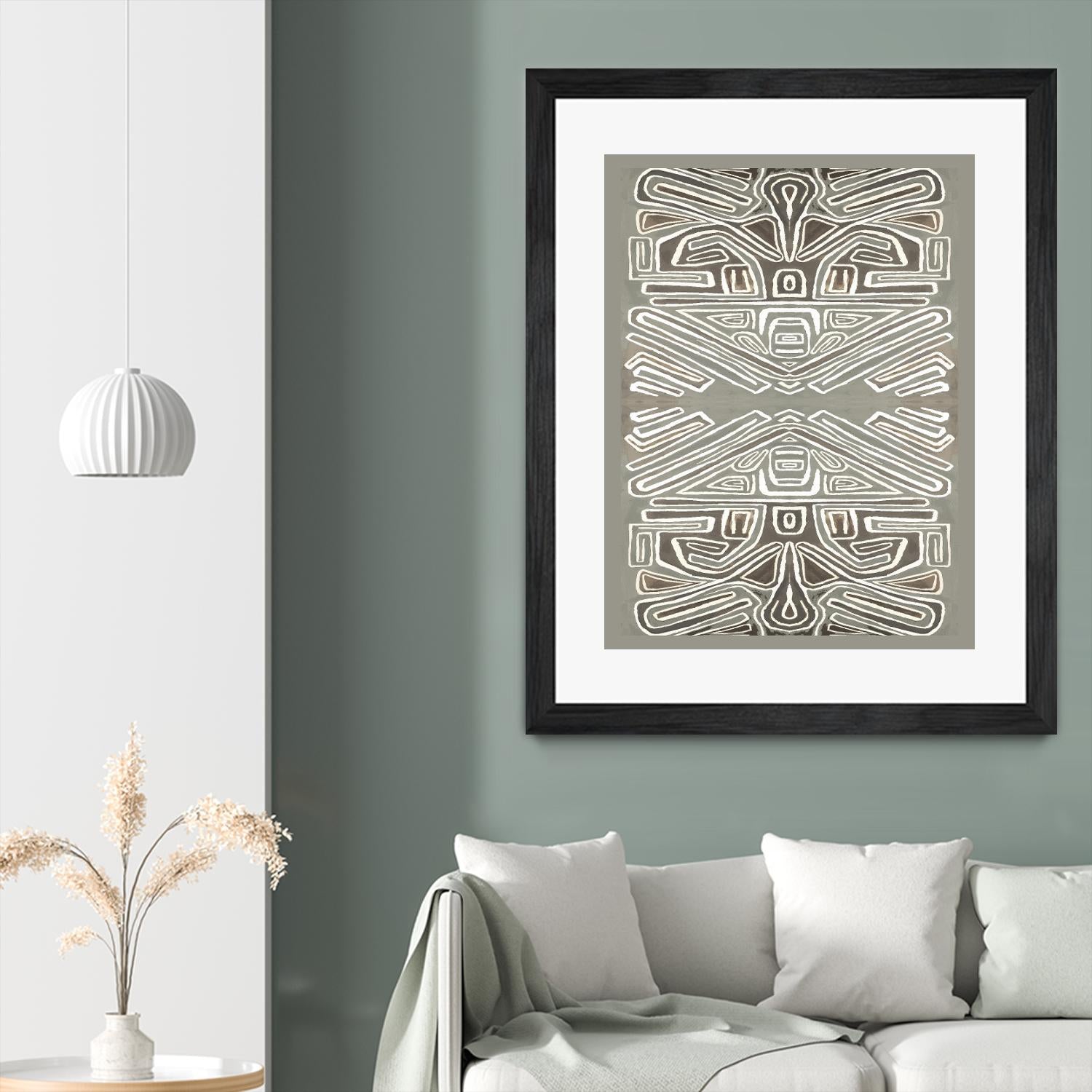 Phoenix-II by Lori Dubois on GIANT ART - white patterns gray border