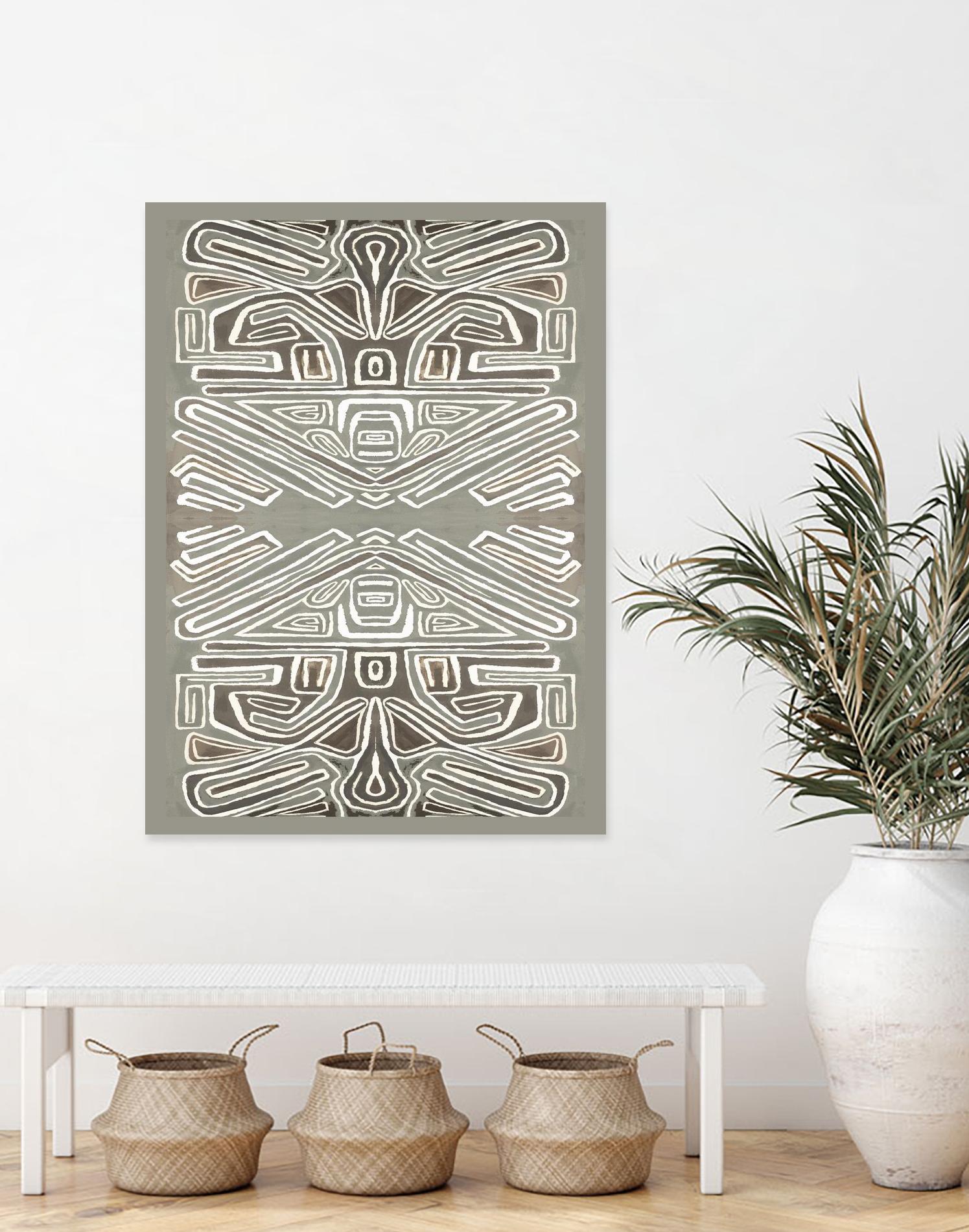 Phoenix-II by Lori Dubois on GIANT ART - white patterns gray border