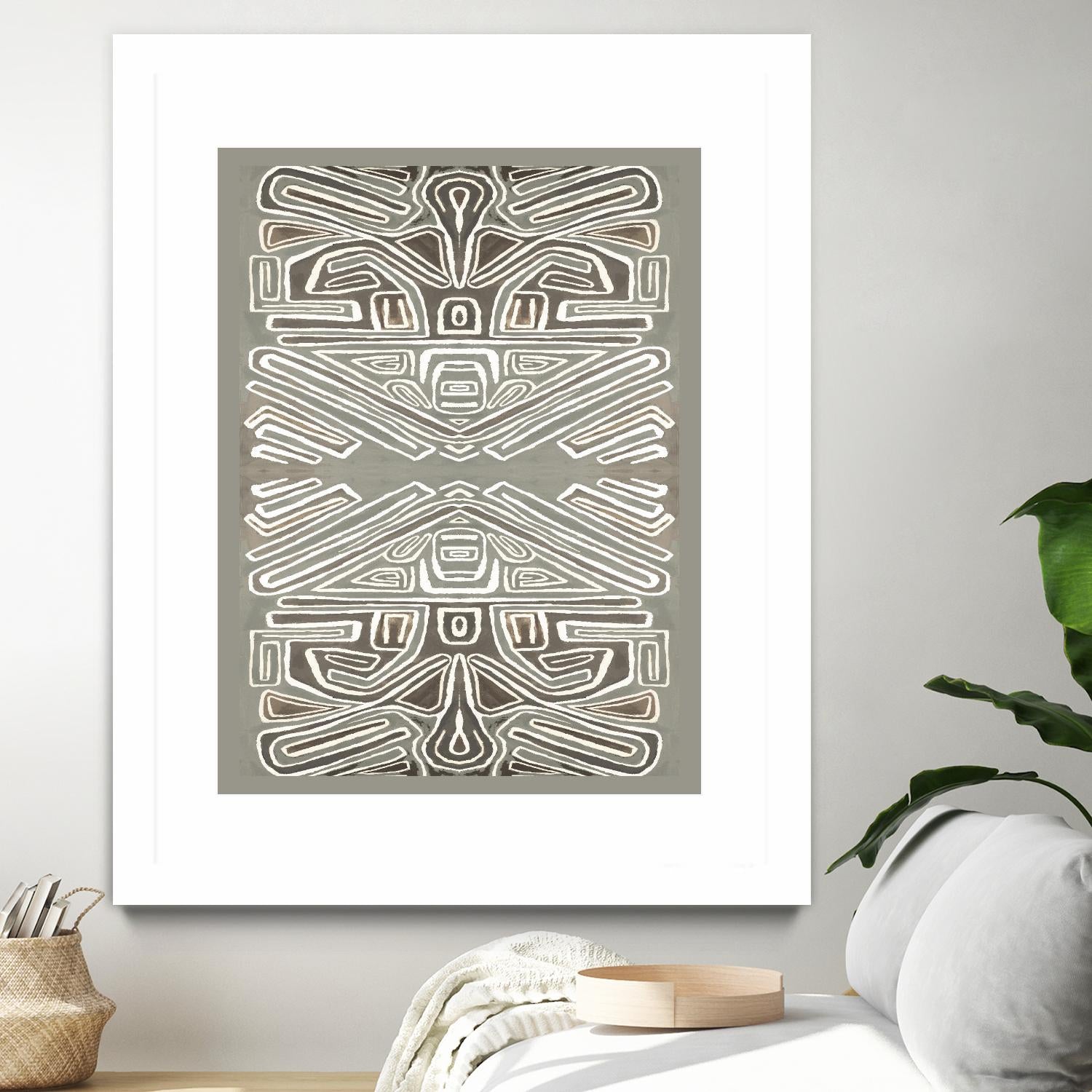 Phoenix-II by Lori Dubois on GIANT ART - white patterns gray border