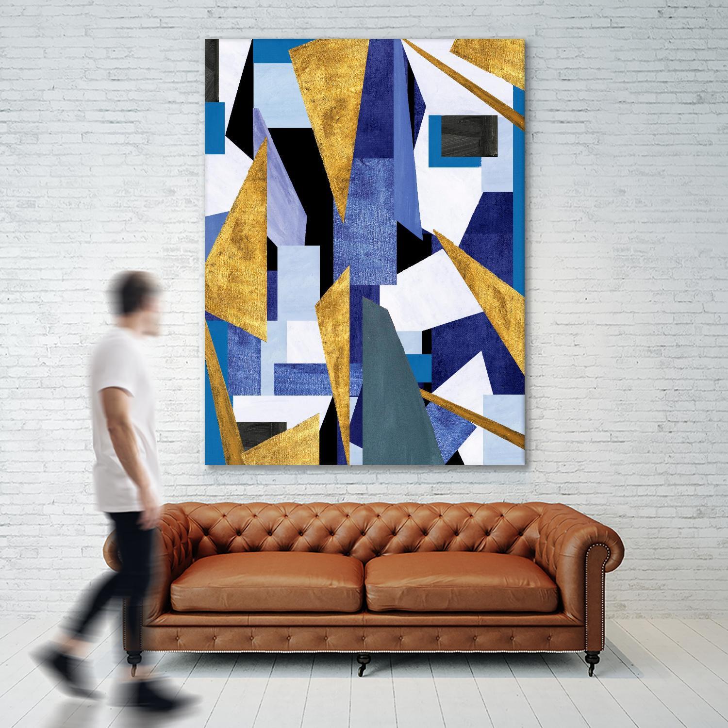 CosmicRain by Lori Dubois on GIANT ART - gold geometric triangles