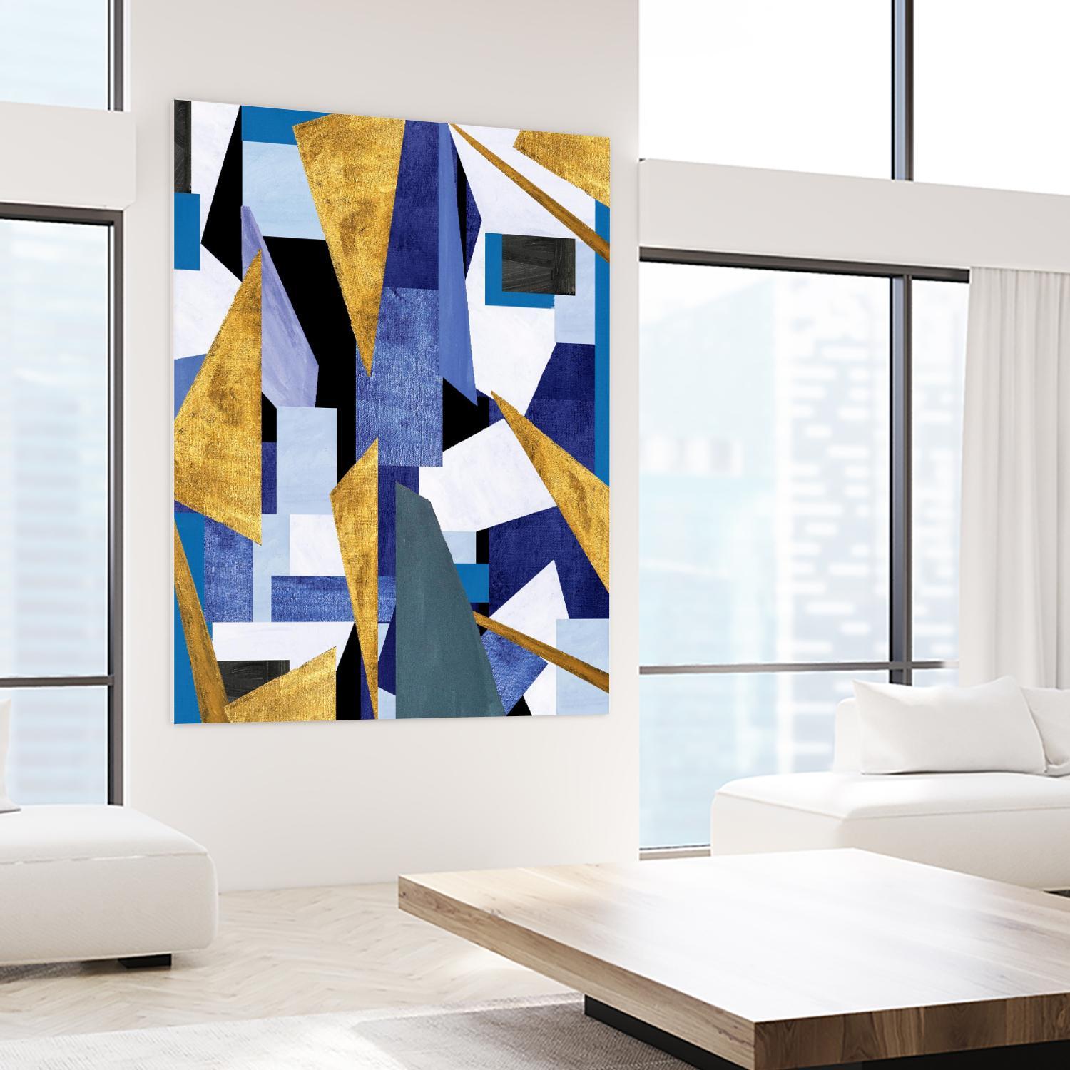 CosmicRain by Lori Dubois on GIANT ART - gold geometric triangles